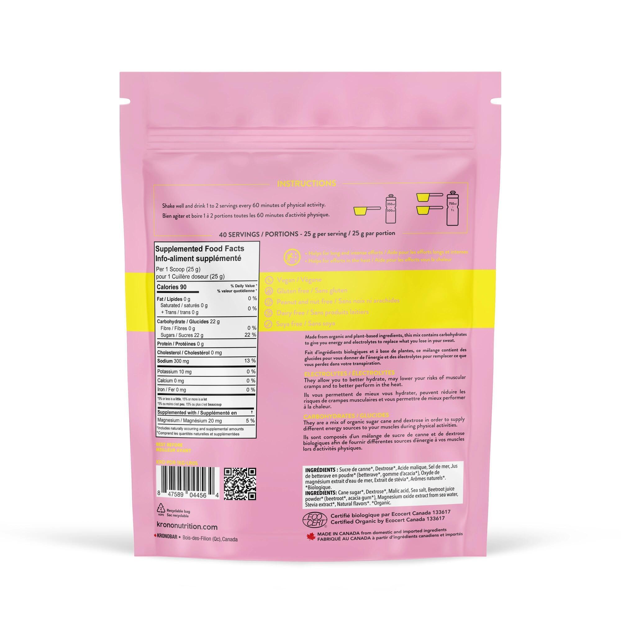 Electrolyte Sport Drink Mix, Krono Pink Lemonade 50 g 2/2