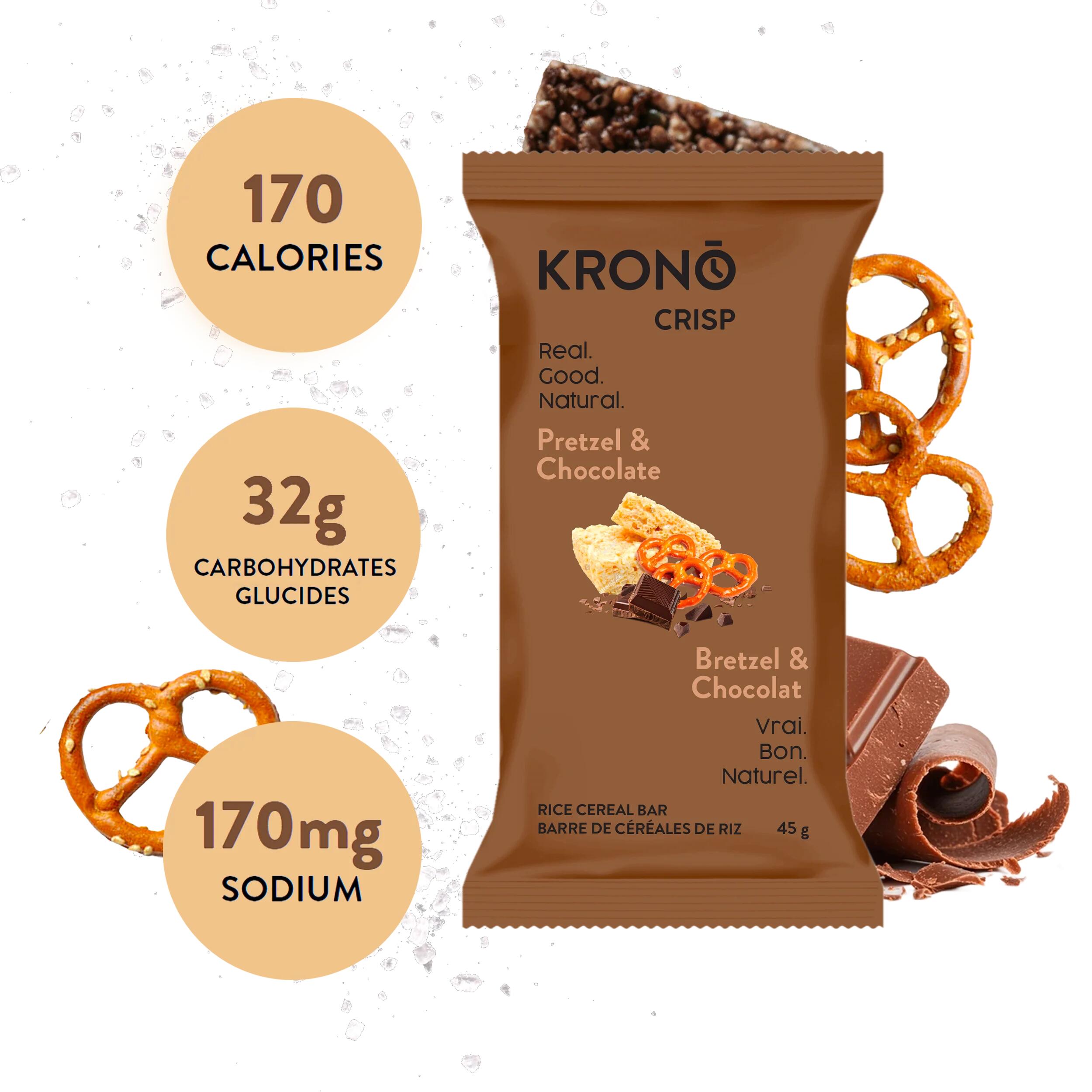 Barre de céréales de riz, Krono bretzel/chocolat 2/4