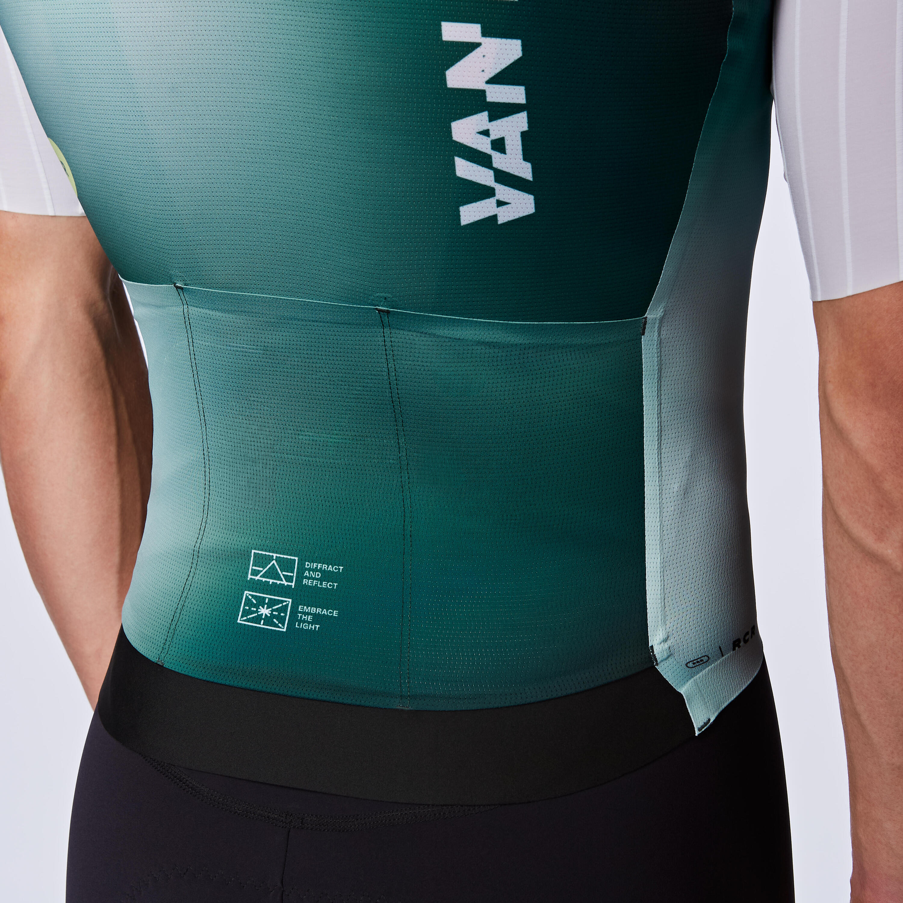 Men's aero road cycling short-sleeved jersey,  RCR-F green 5/9