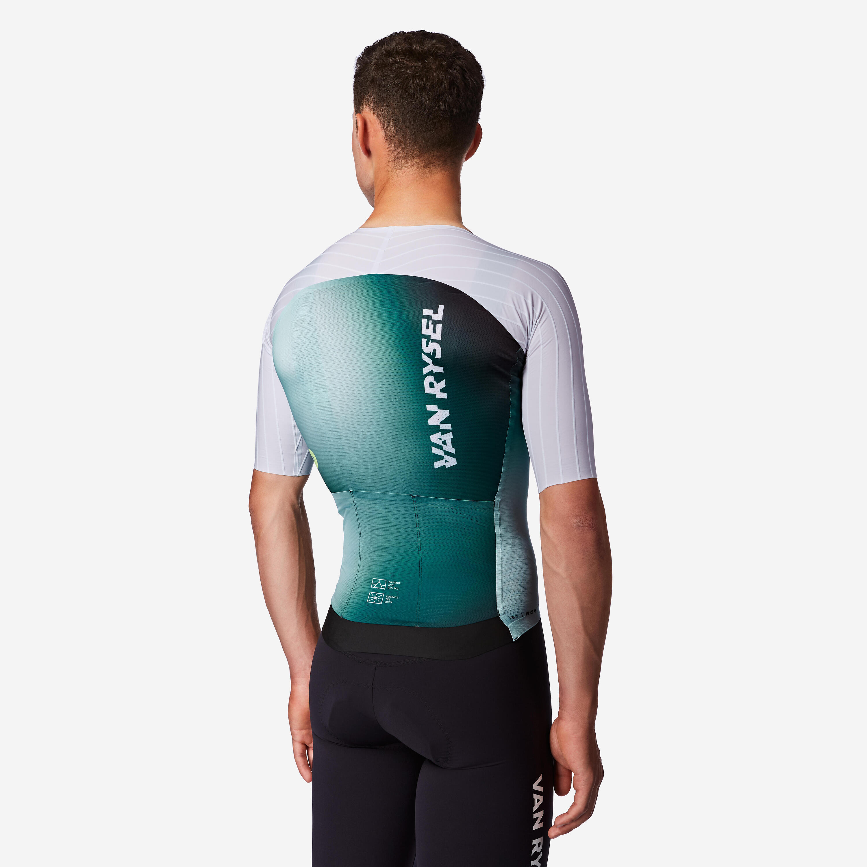 Men's aero road cycling short-sleeved jersey,  RCR-F green 4/9