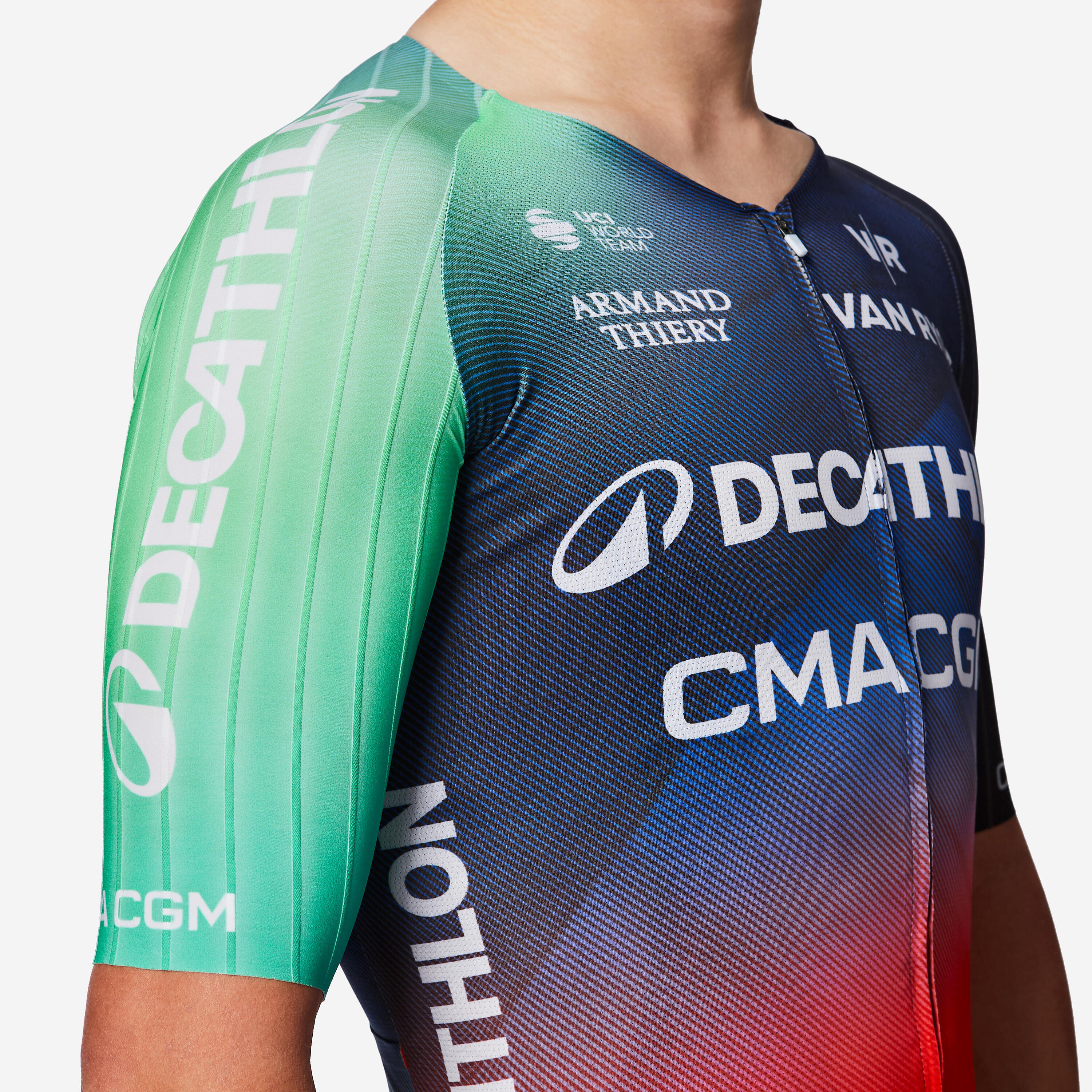 Camisola de Ciclismo de Estrada de Manga Curta, RCR-F DECATHLON CMA CGM Oficial 7/9