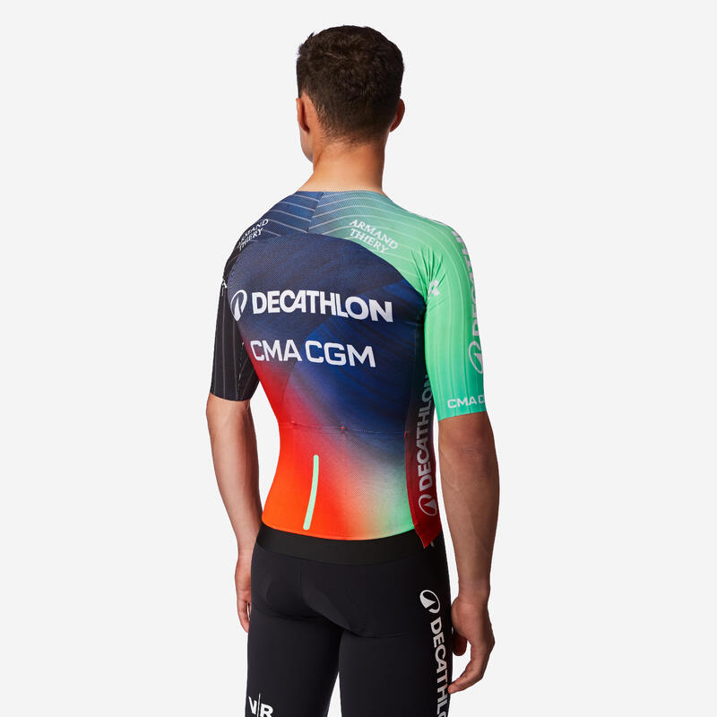 Tricou ciclism pe șosea aero RCR-F DECATHLON CMA CGM Oficial