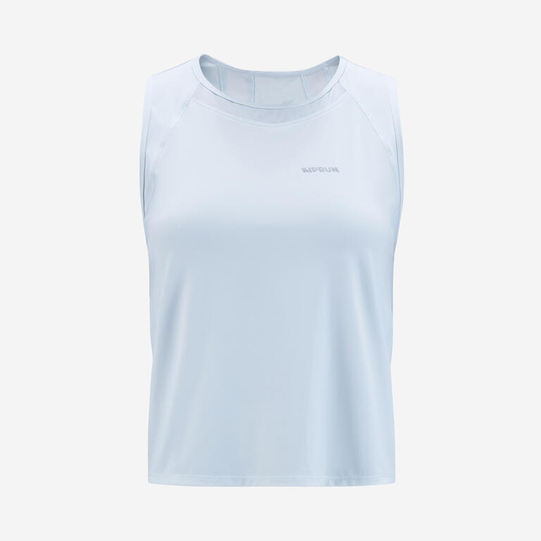 Women's Running Breathable Short Tank Top - KIPRUN Run 500 Dry - Sky Blue