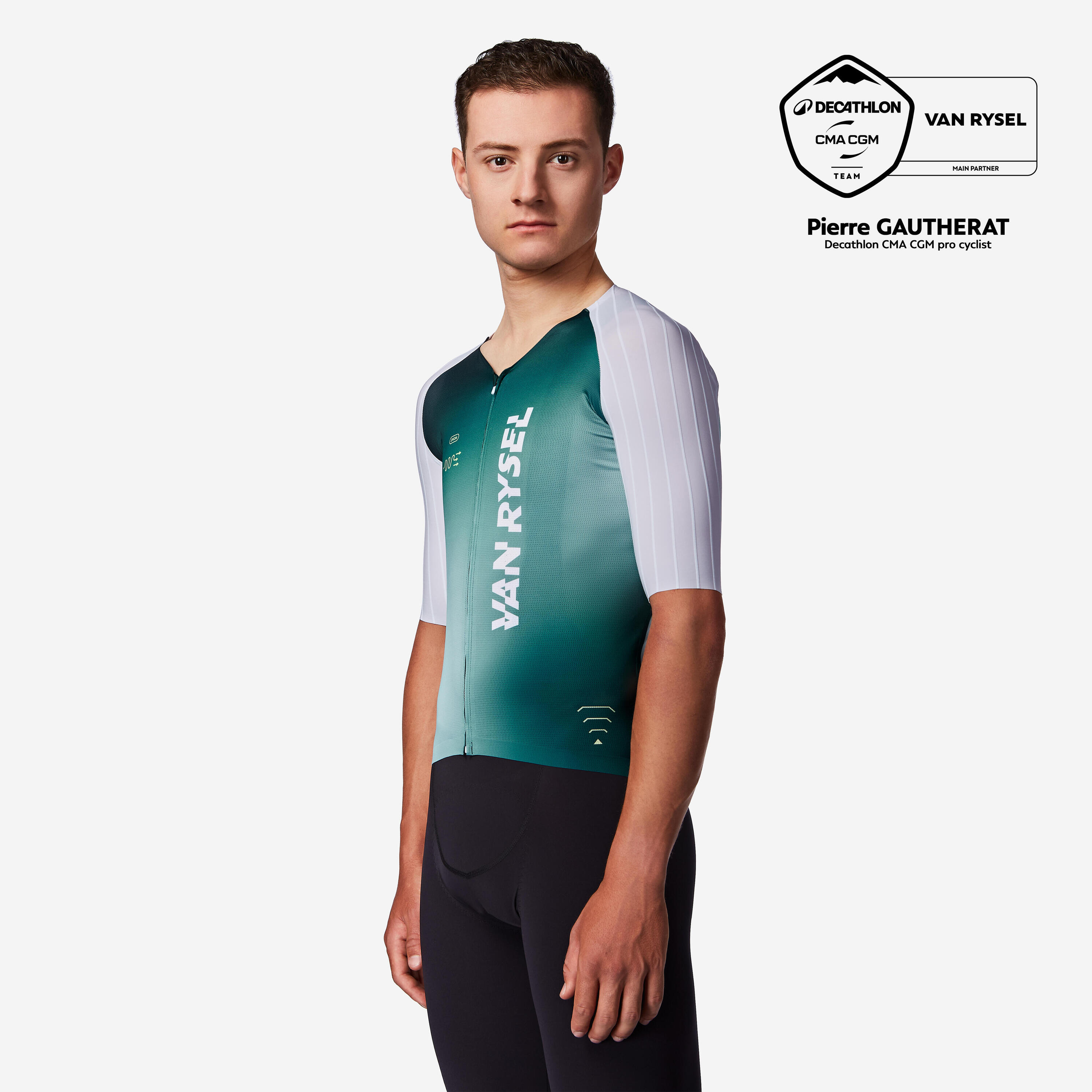 Men's aero road cycling short-sleeved jersey,  RCR-F green 2/9