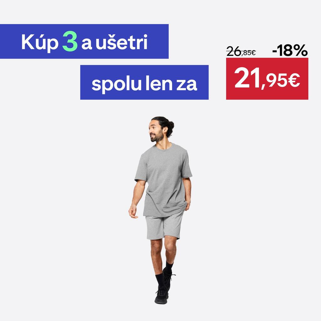 Pánske fitness tričko z 27 % podielu recyklovanej bavlny sivé