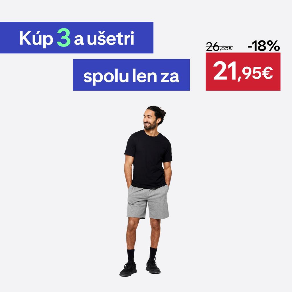 Pánske tričko 500 Slim na cvičenie čierne