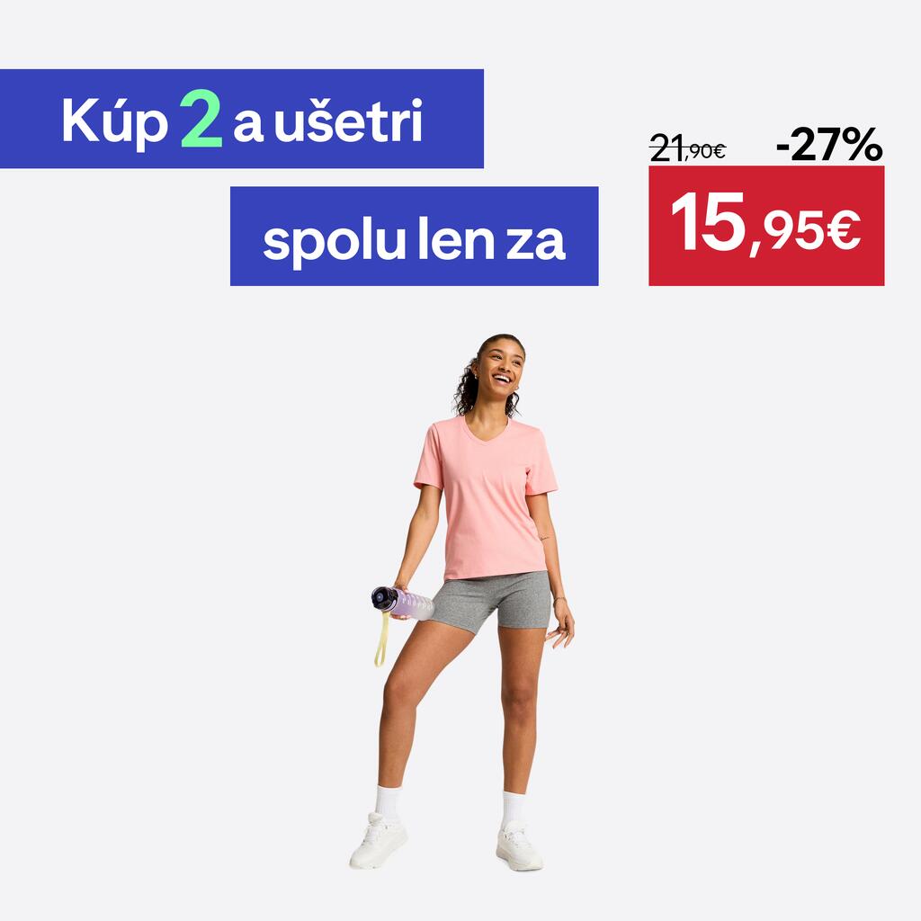 Dámske tričko Coolmax s výstrihom do V ružové