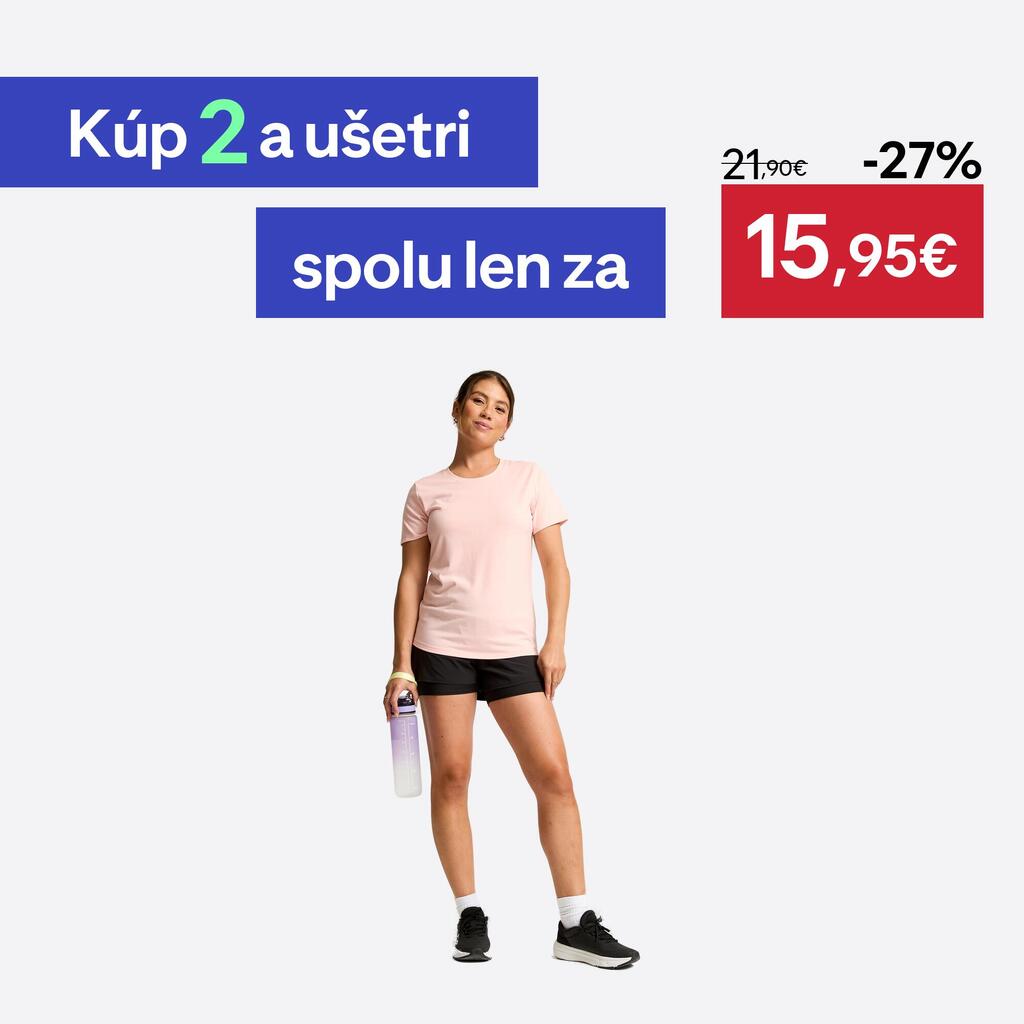 Dámske fitness tričko COOLMAX krátky rukáv ružové