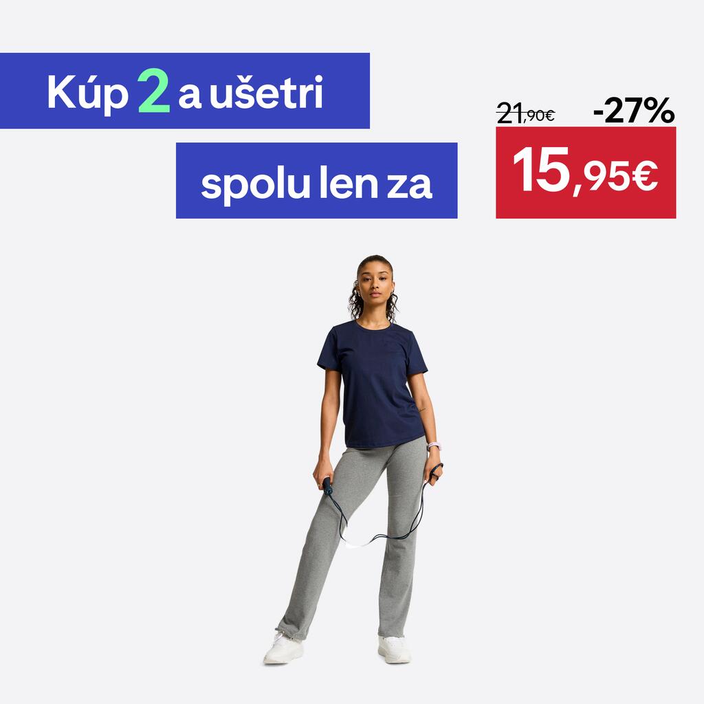 Dámske fitness tričko COOLMAX krátky rukáv oceľovomodré