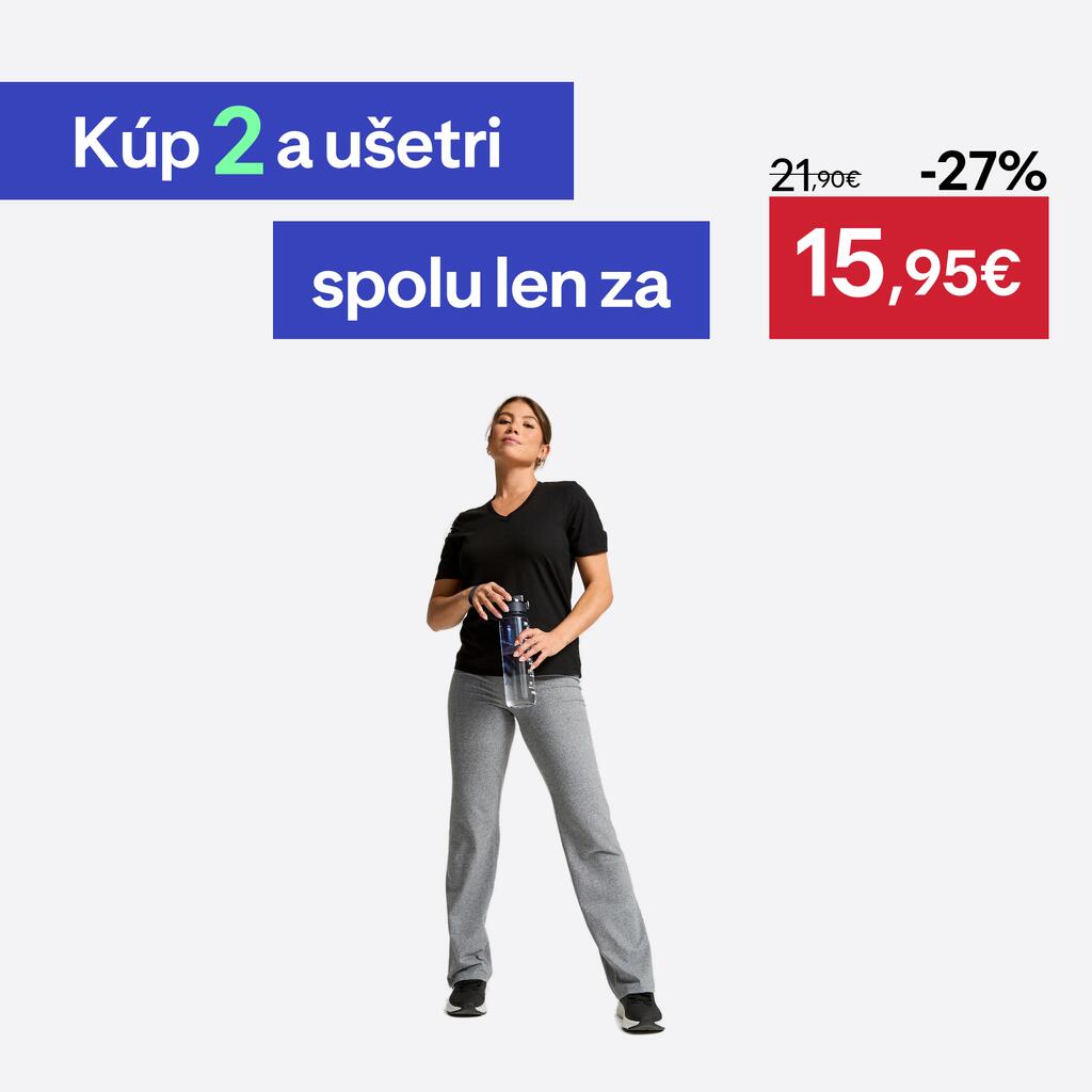 Dámske tričko Coolmax s výstrihom do V čierne