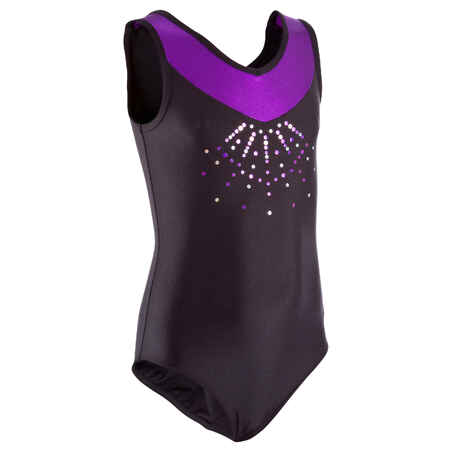 Crni i ljubičasti triko za gimnastiku za djevojke Catalina PONOR