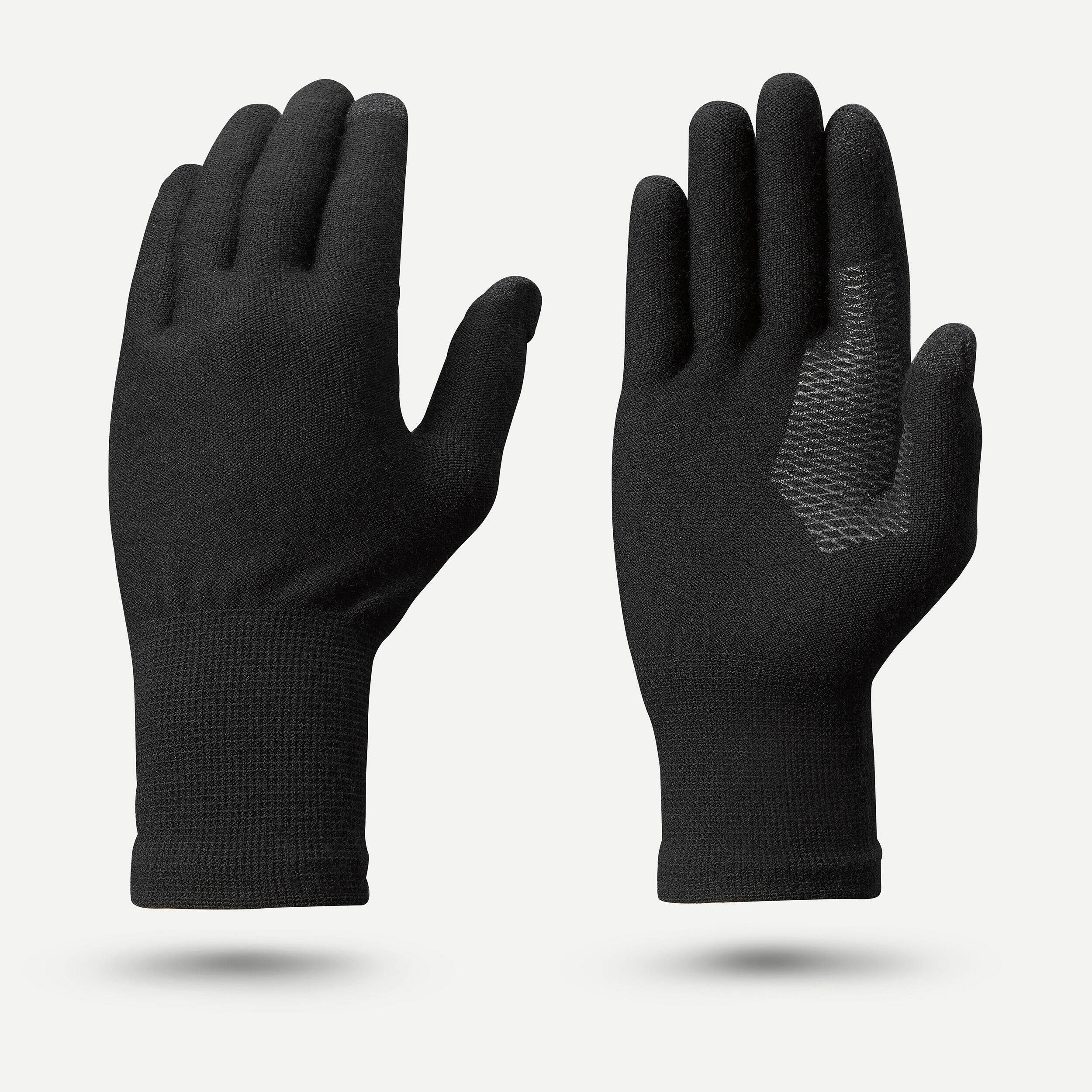 Adults’ trekking seamless liner gloves, MT500 - Black -  1