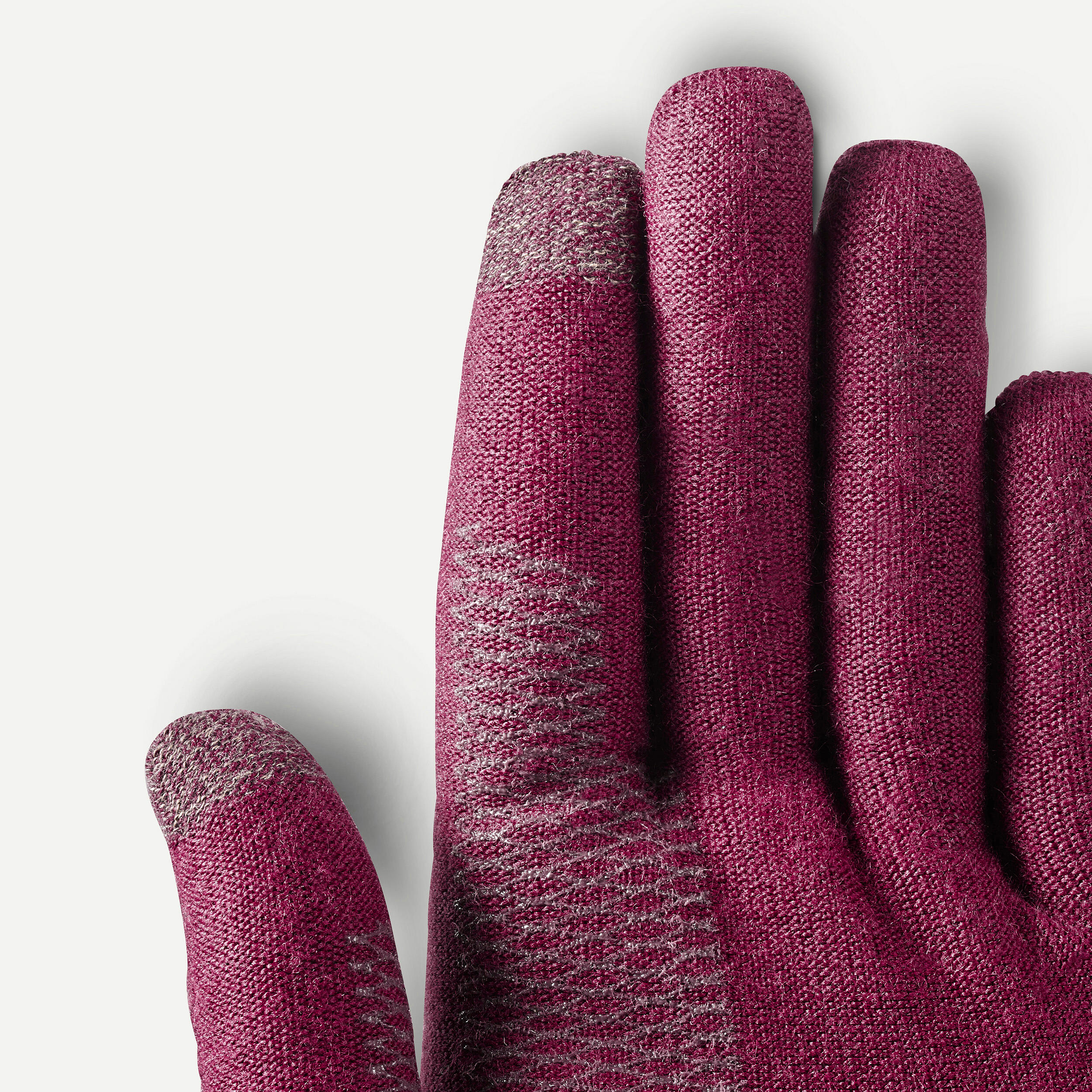 Adults’ trekking seamless liner gloves, MT500 - Purple 4/4