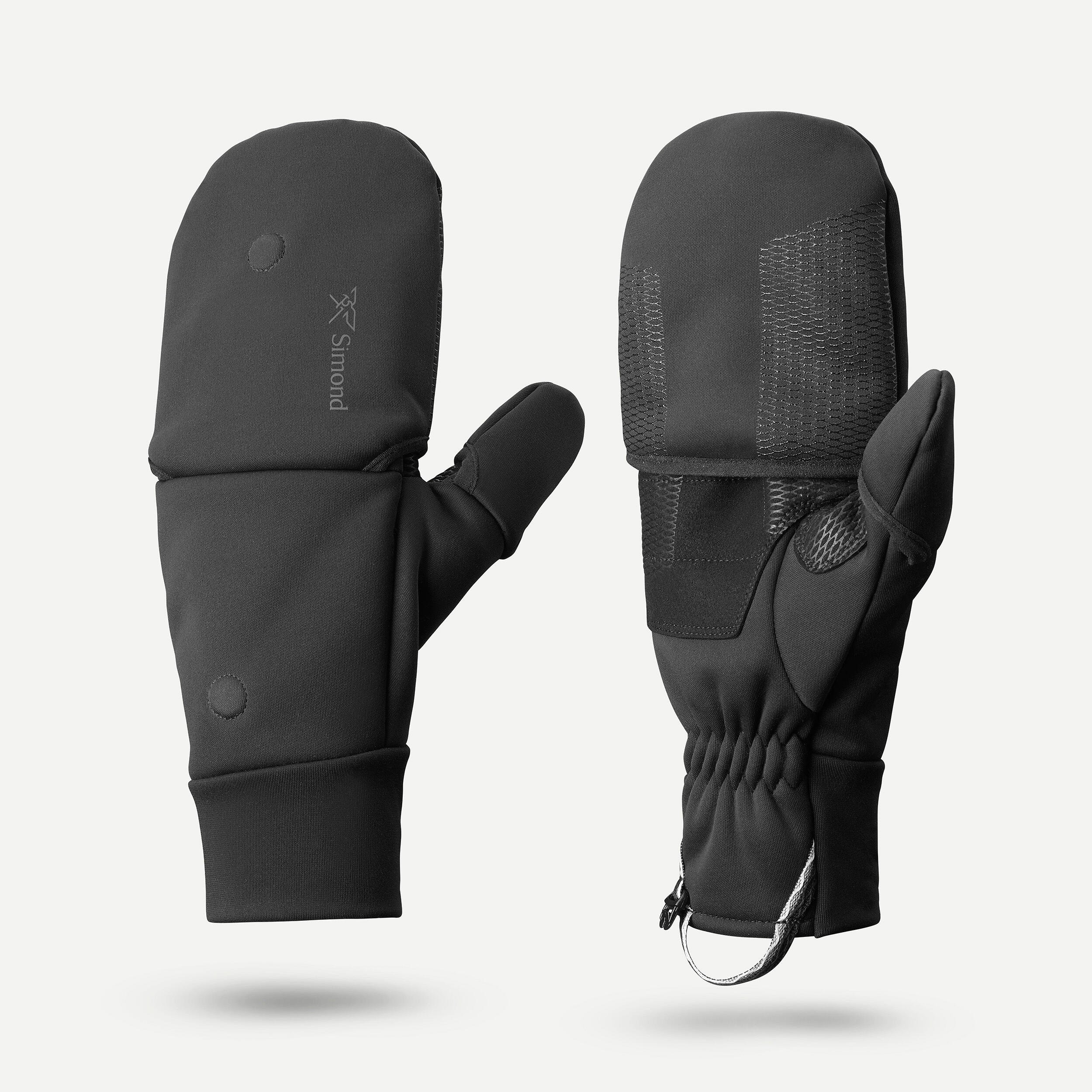 Adult Warm & Windproof Mountain Trekking Mittens - MT900 - Black