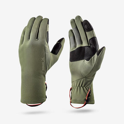 Gants tactiles et stretch de trekking adultes, MT500 kaki