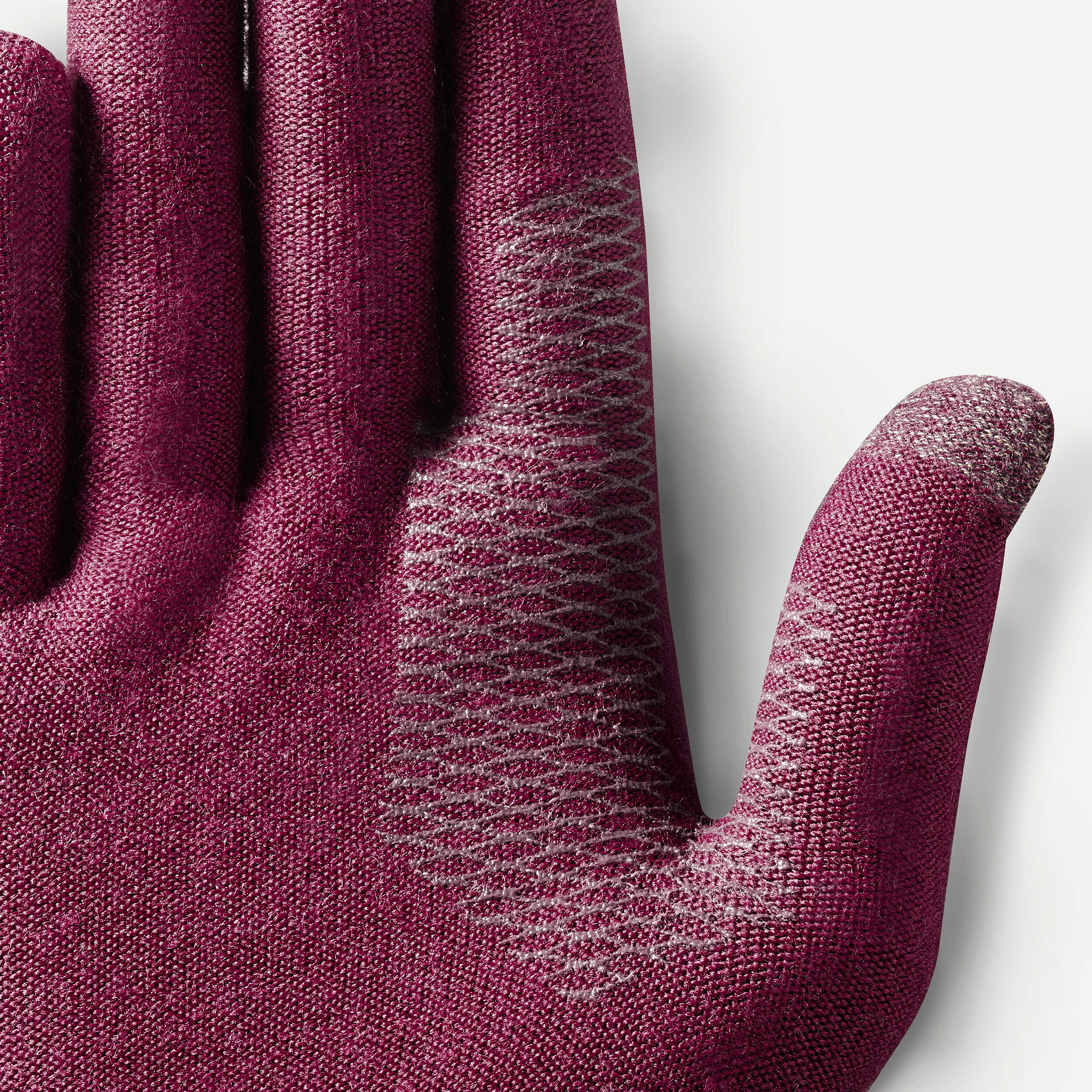 Adults’ trekking seamless liner gloves, MT500 - Purple 2/4