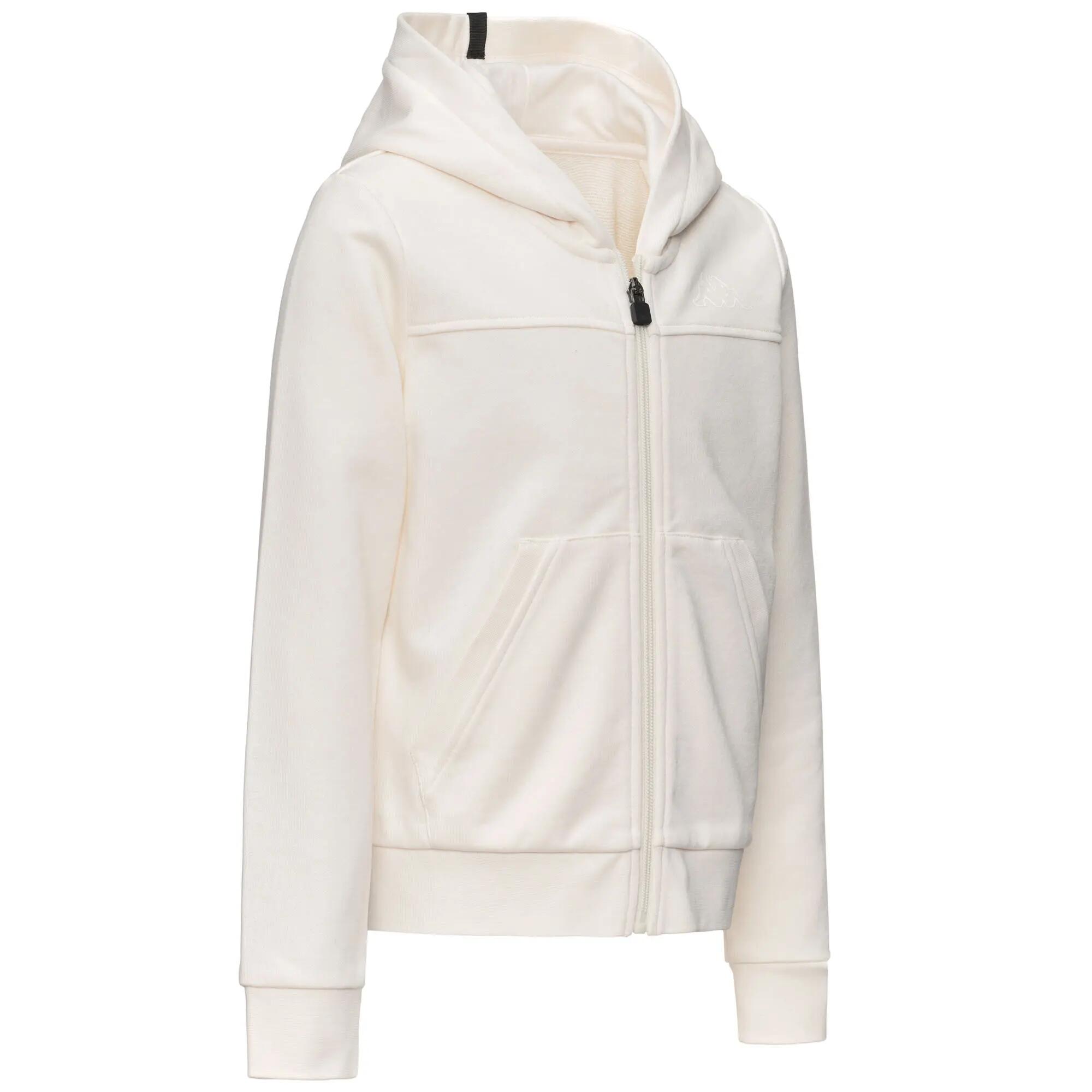 Felpa con cappuccio e zip bambini bianco KAPPA 2/7