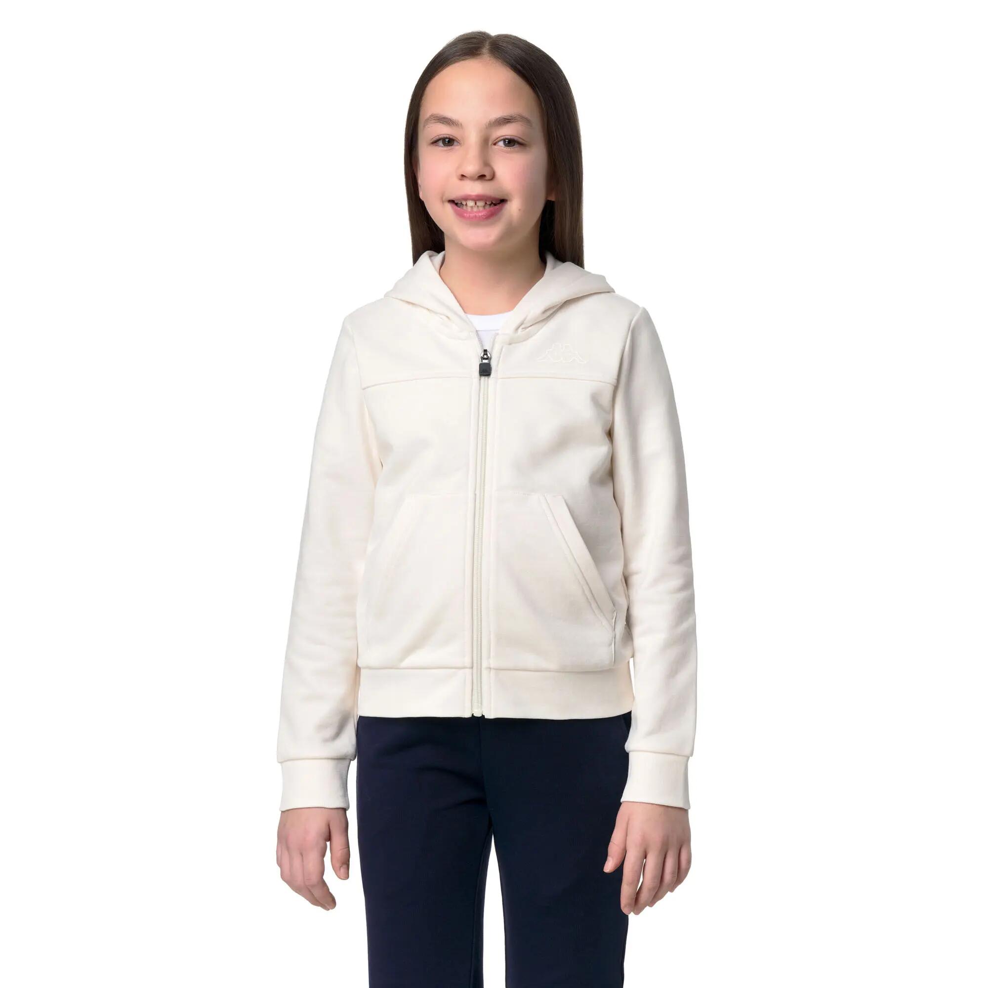 Felpa con cappuccio e zip bambini bianco KAPPA 7/7