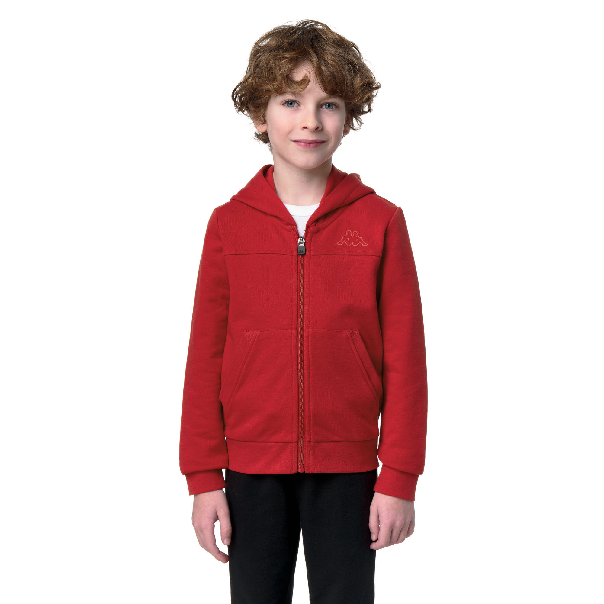 Felpa con cappuccio e zip Bambini rosso KAPPA 3/9