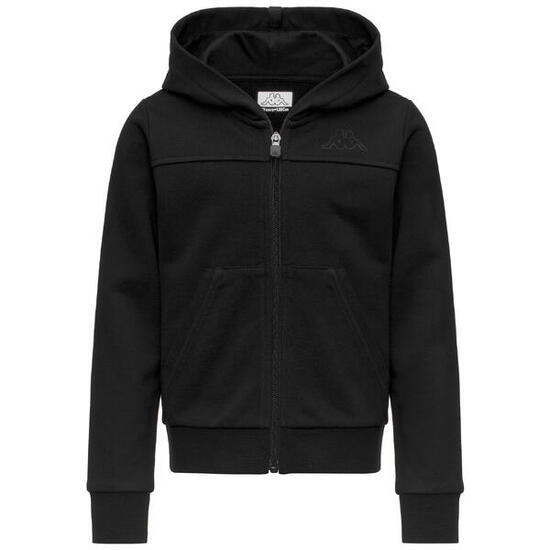 Felpa con cappuccio e zip Bambini nere KAPPA