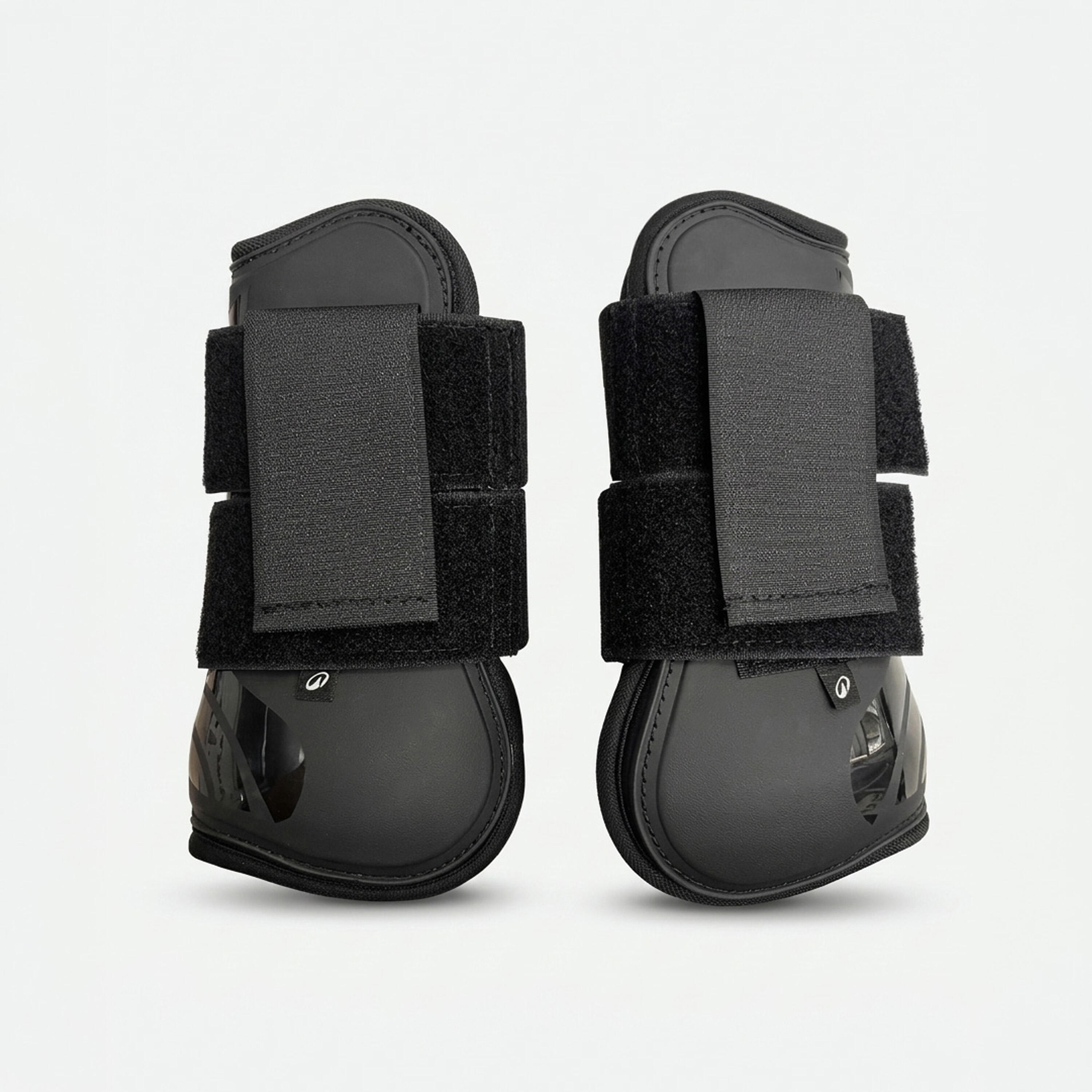 Horse Riding Tendon Boots for Horse and Pony 100 - Black 1/1