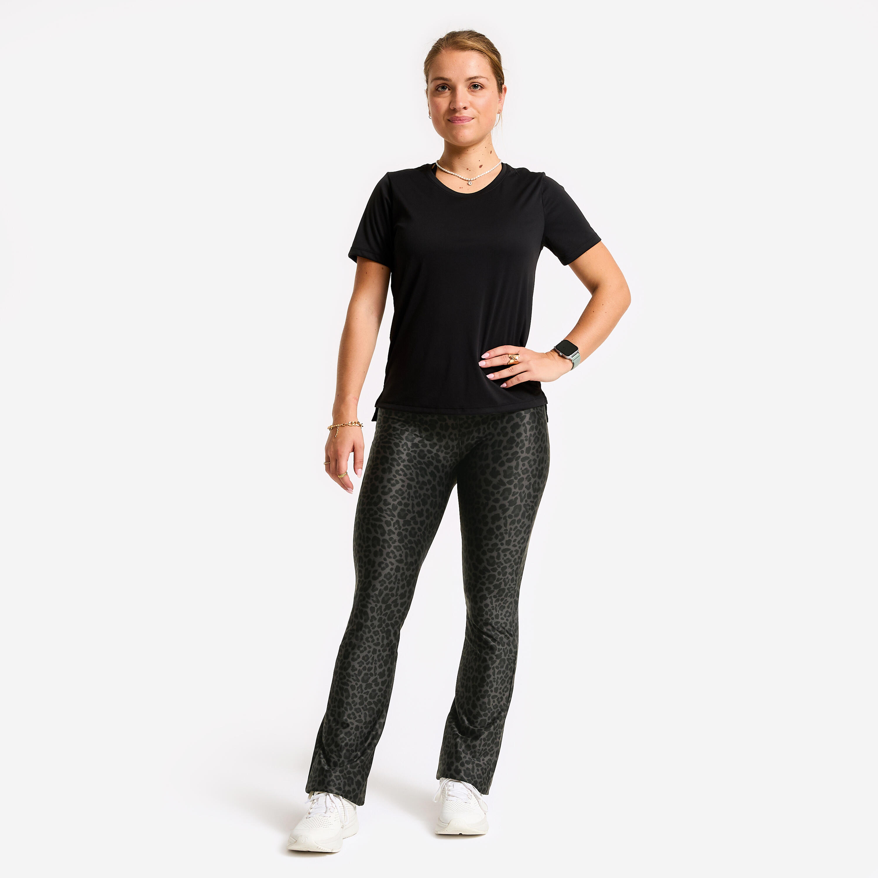 Legging regular femme, léopard gris 7/7
