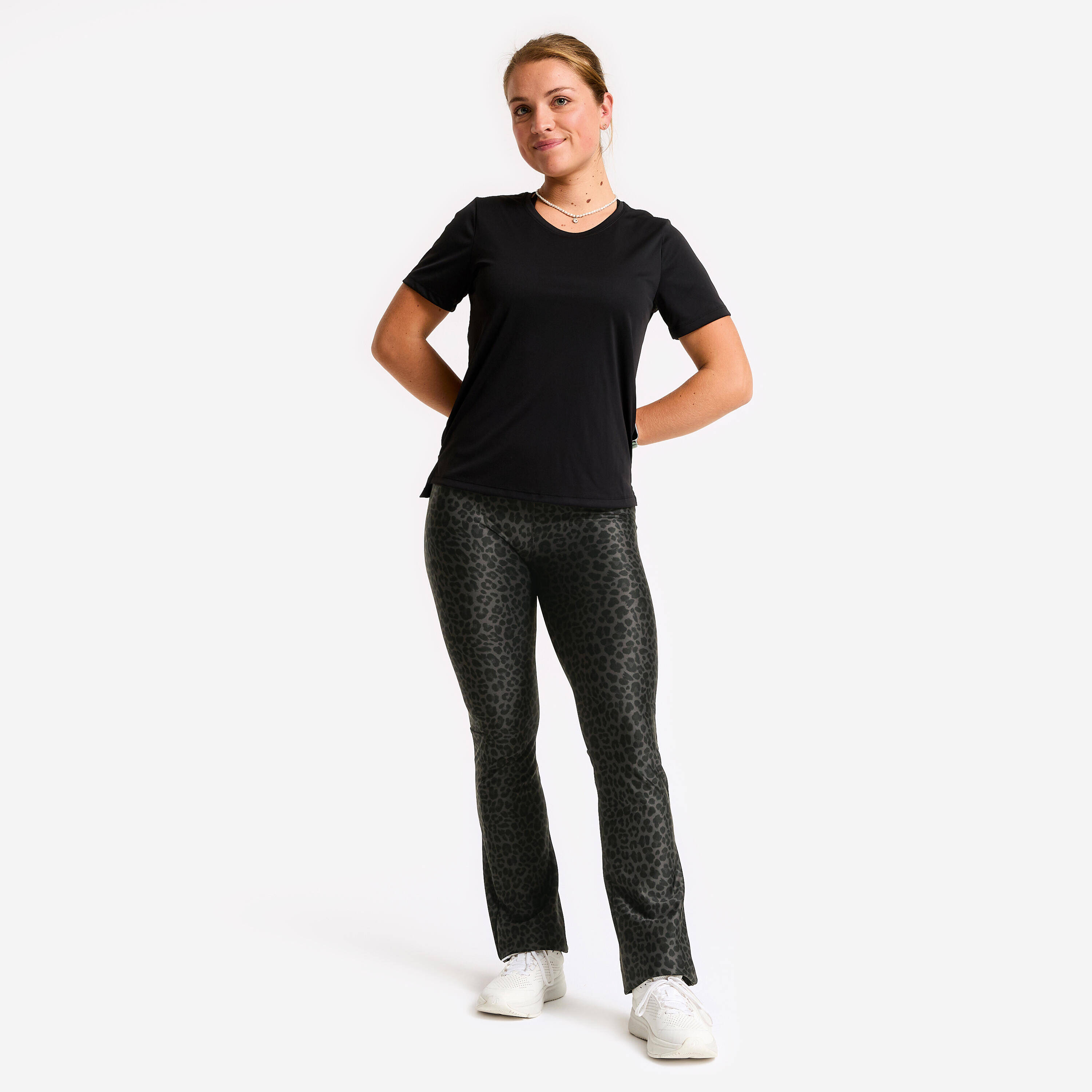 Women's Regular-Fit Leggings - Leopard Grey -  2