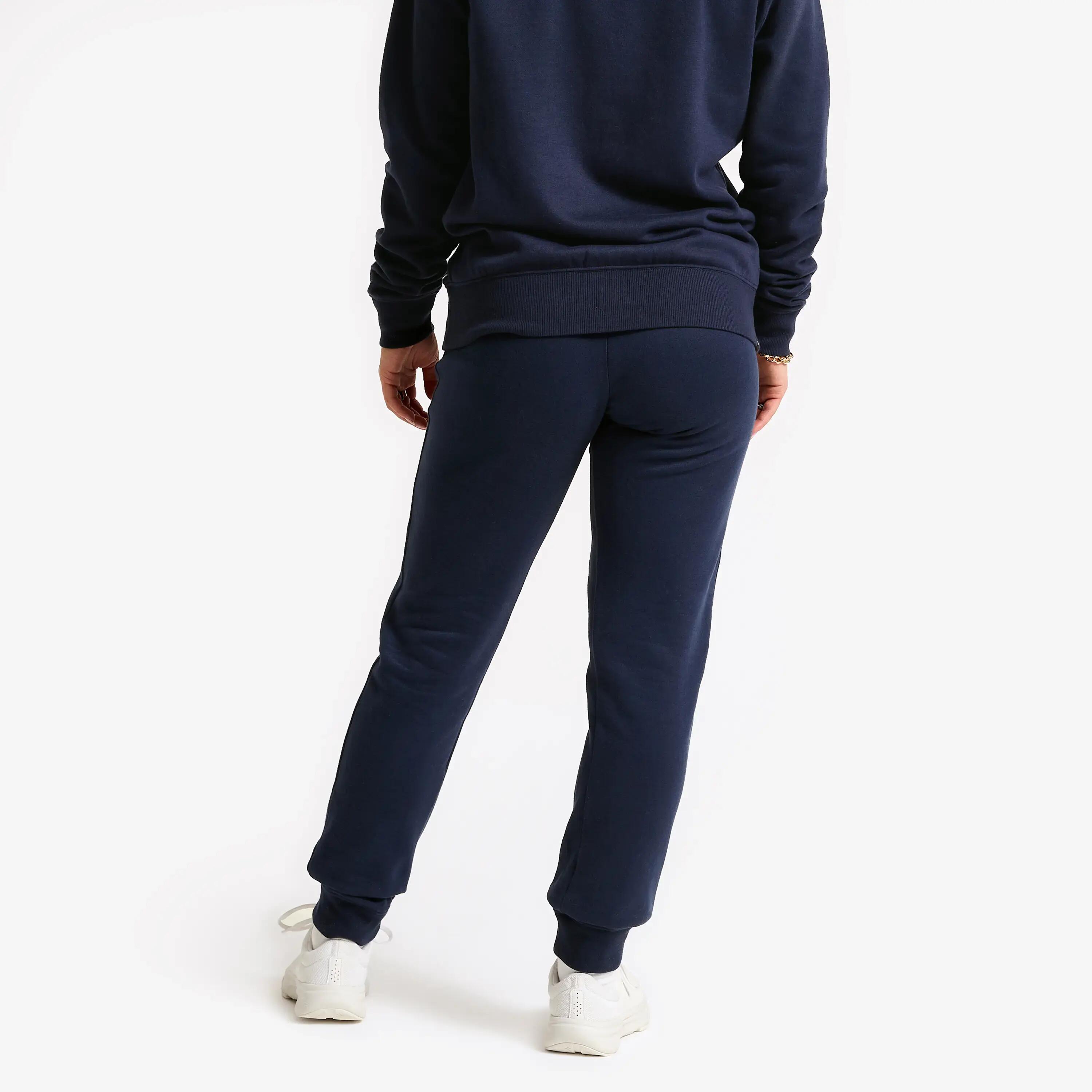 Slim-fit fleece jogging bottoms, dark blue -  3