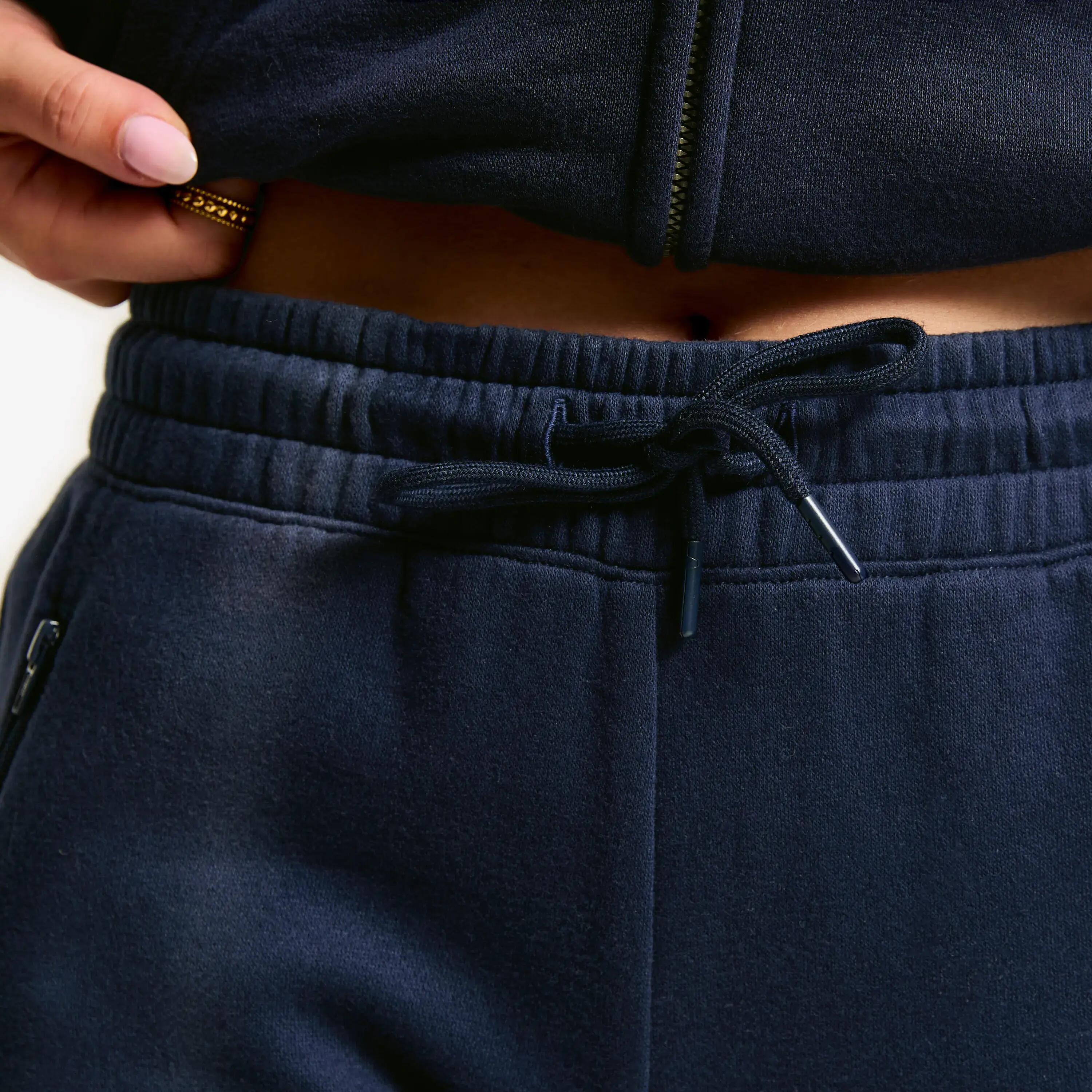 Slim-fit fleece jogging bottoms, dark blue -  4
