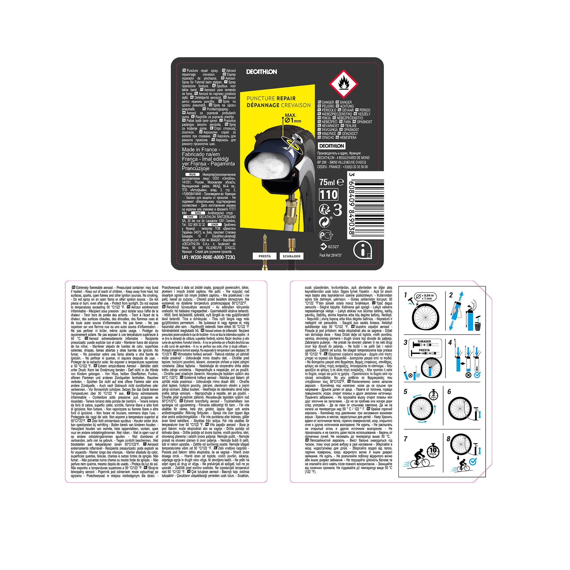 BOMBE DEPANNAGE CREVAISON VELO PRESTA ET SCHRADER 4/4