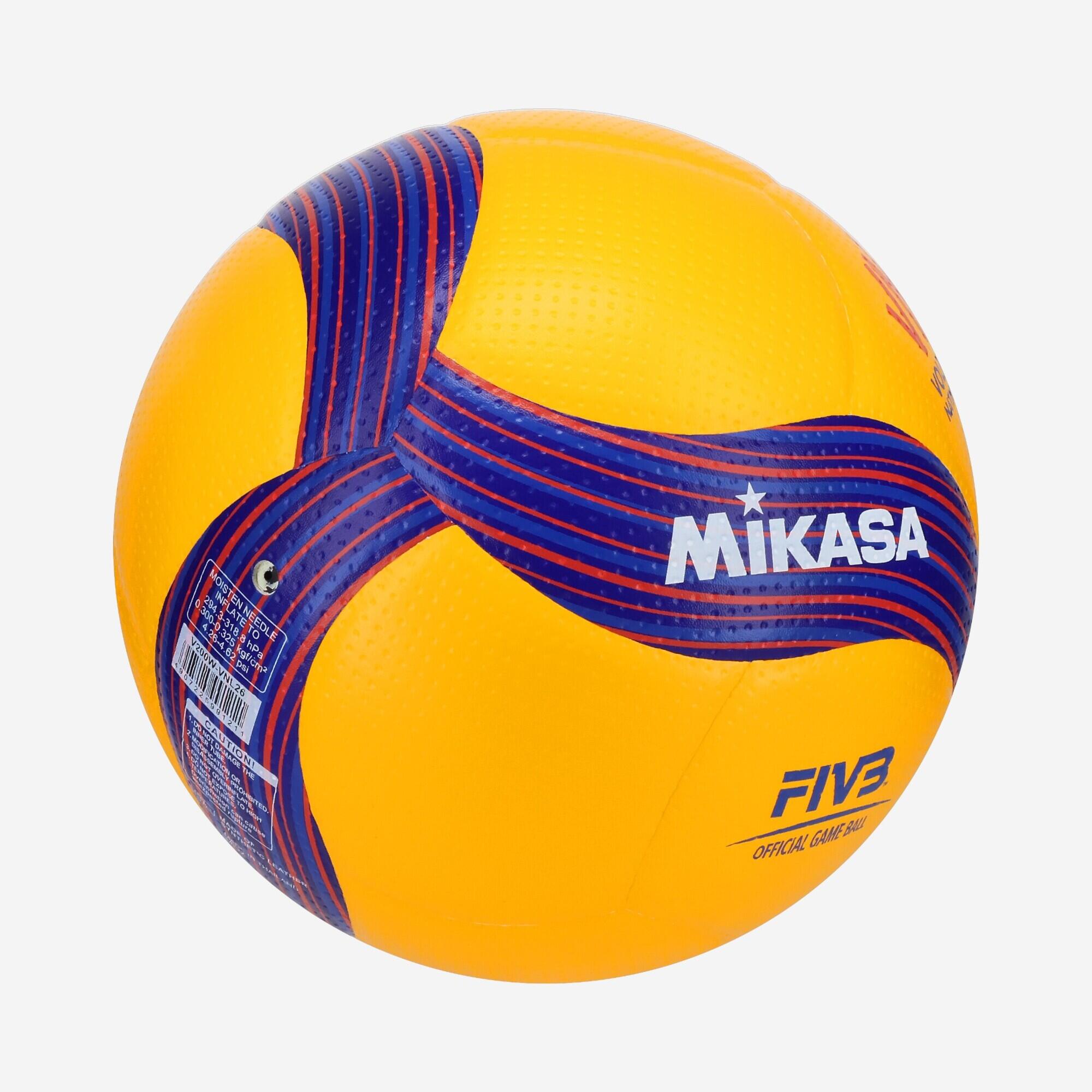 Volleyball Größe 5 - Mikasa V200W VNL gelb/blau  5/6