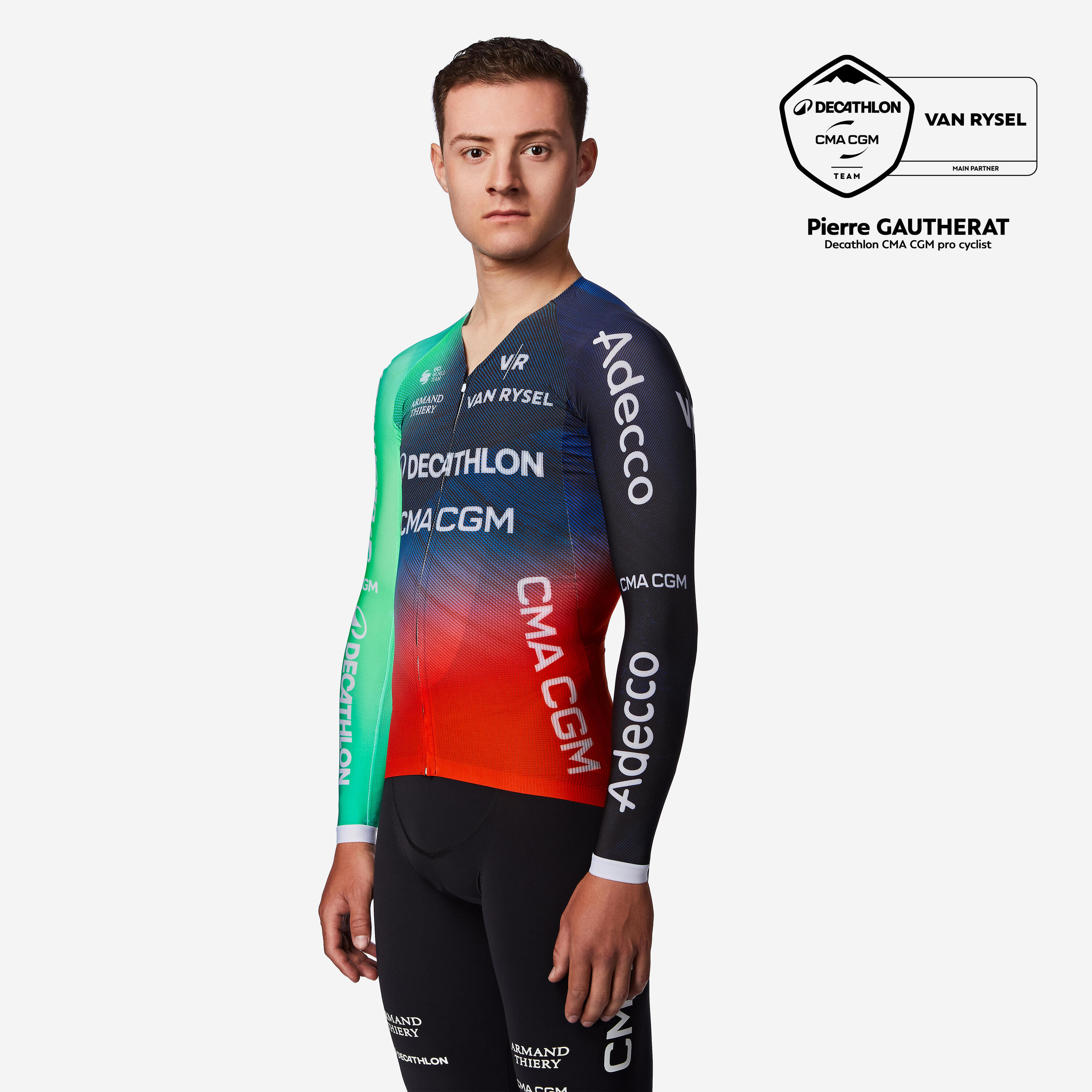 Maillot Ciclismo Carretera RCR-R PRO Manga Larga Decathlon CMA CGM Oficial 2/8