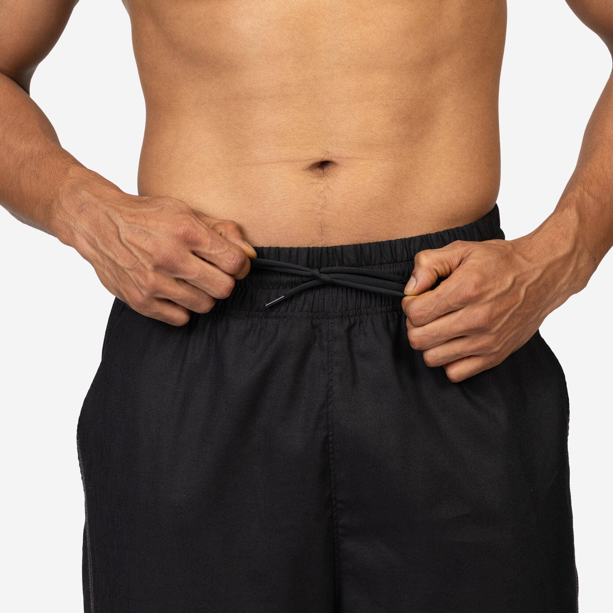 Men Dhoti Yoga Pants - Black -  3