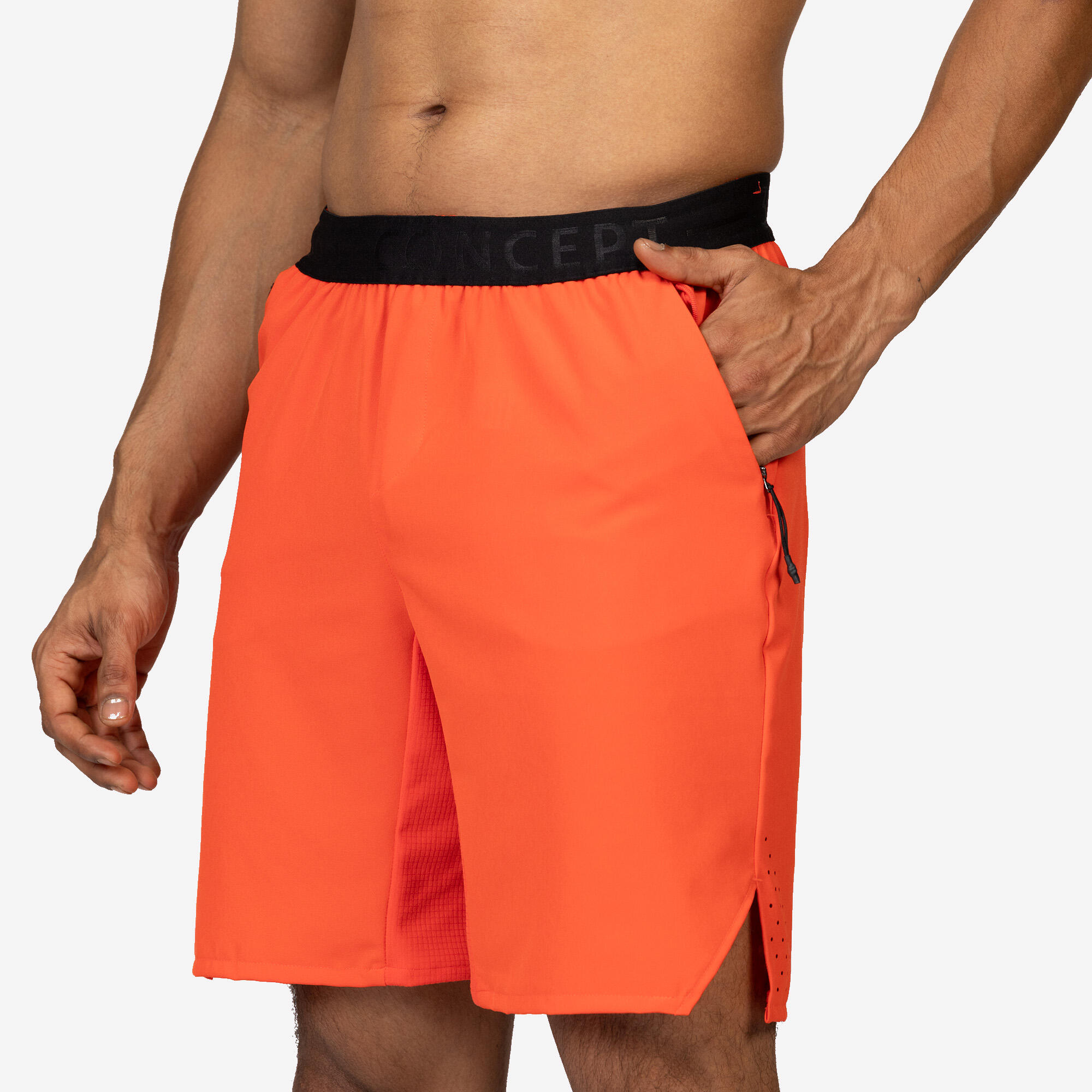 Men's Breathable Performance Cross Training Shorts with Zipped Pockets-image-1