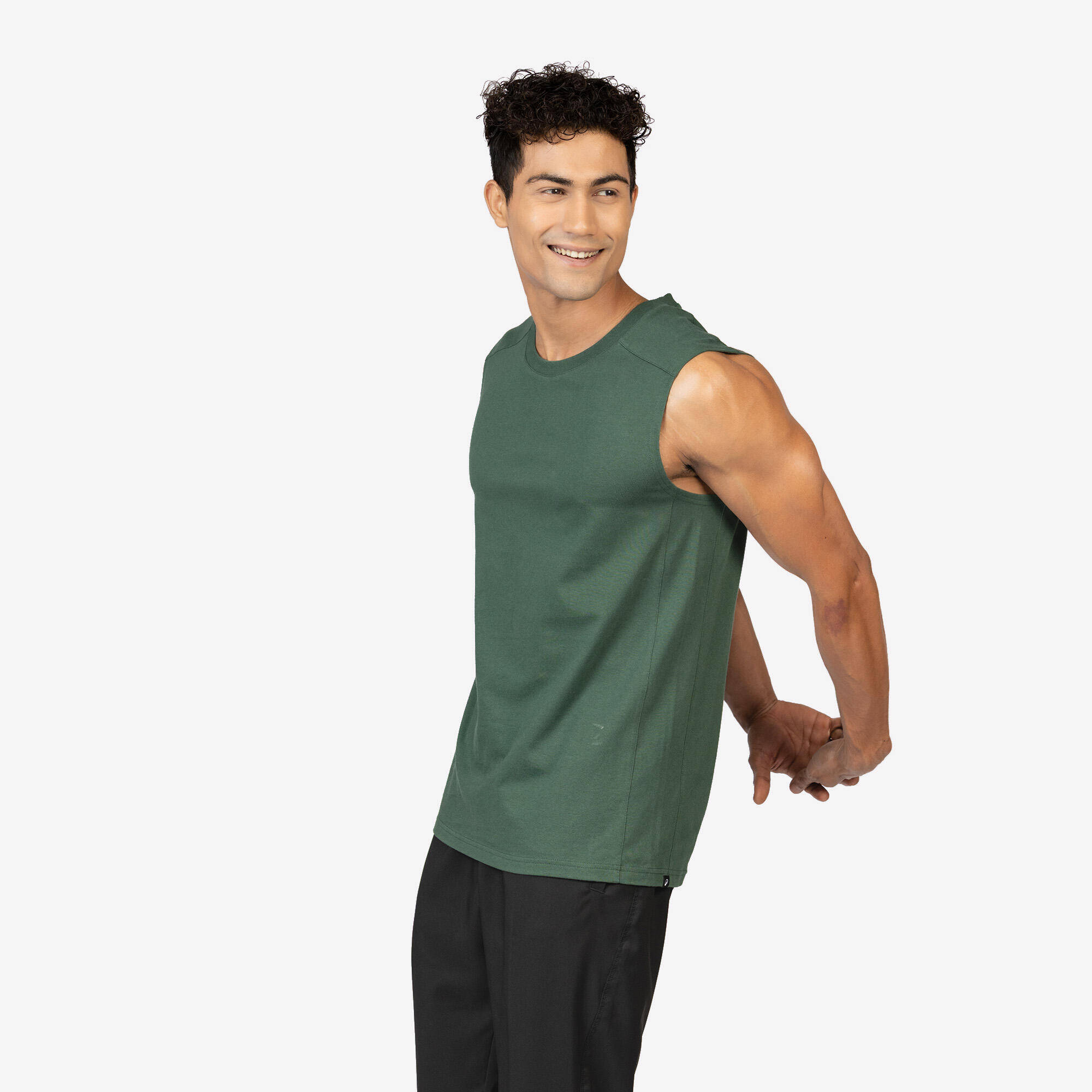 Men's Stretchy Fitness Tank Top - Comet Blue -  2