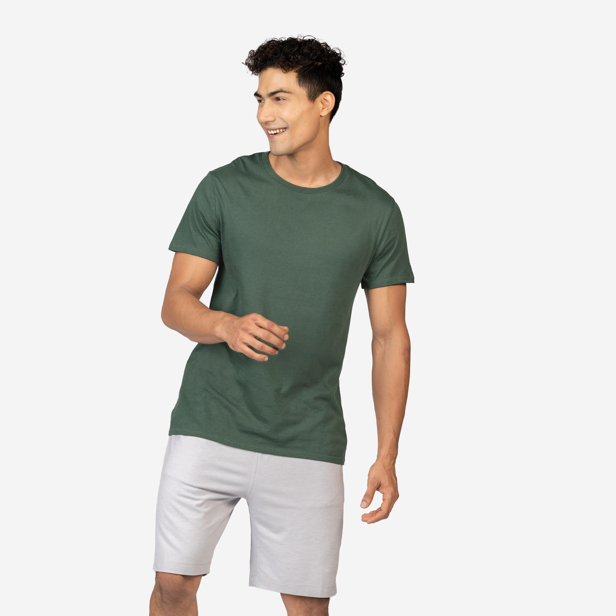 Men's Fitness Cotton T-Shirt 100 Sportee - Green-image-19