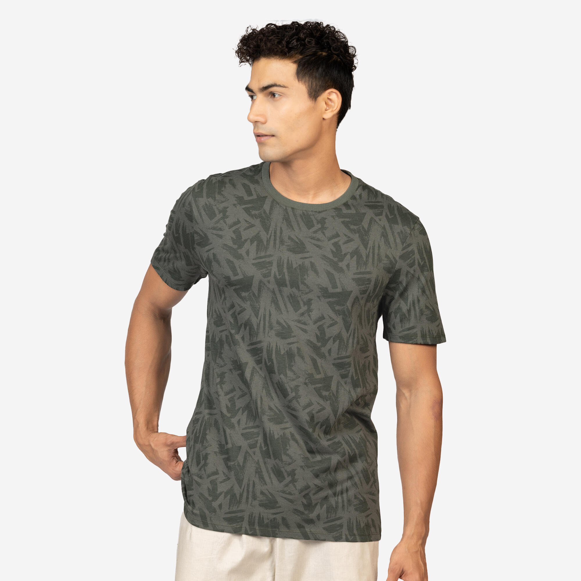 Men's Regular Cotton Fitness T-Shirt - Green