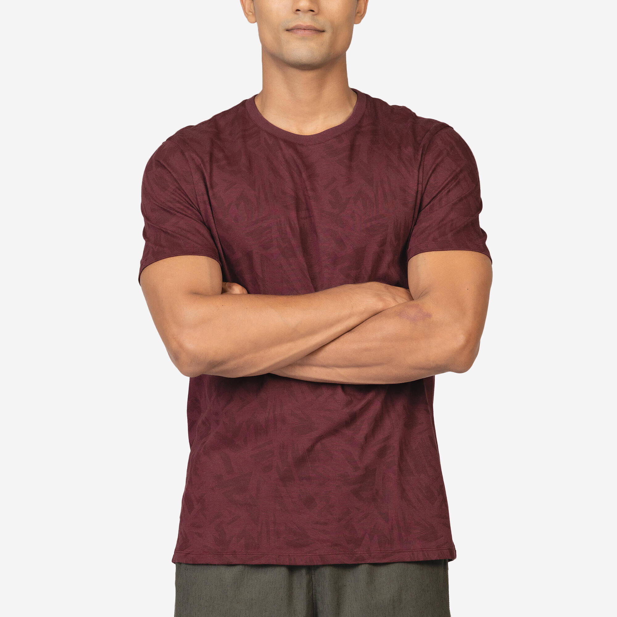 Men's Regular Cotton Fitness T-Shirt - Brown -  2
