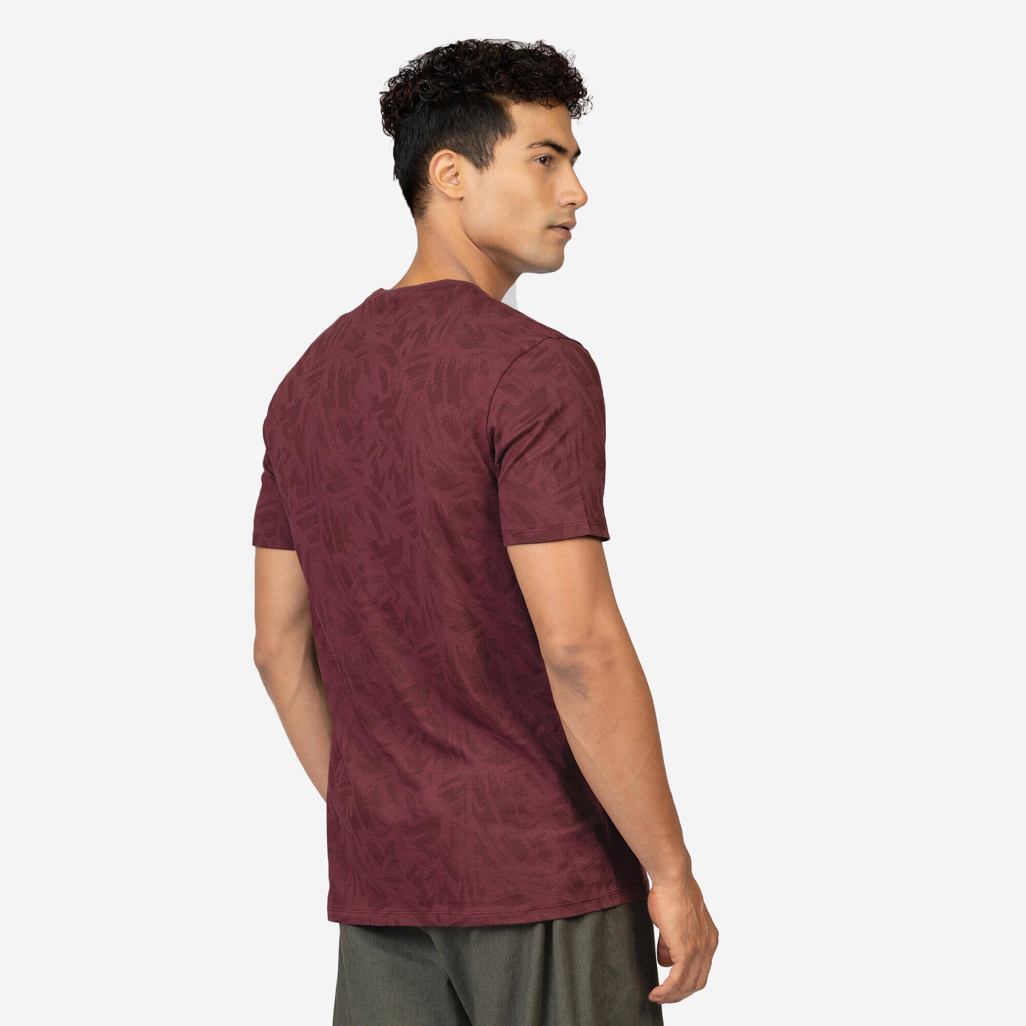 Men's Regular Cotton Fitness T-Shirt - Brown -  3