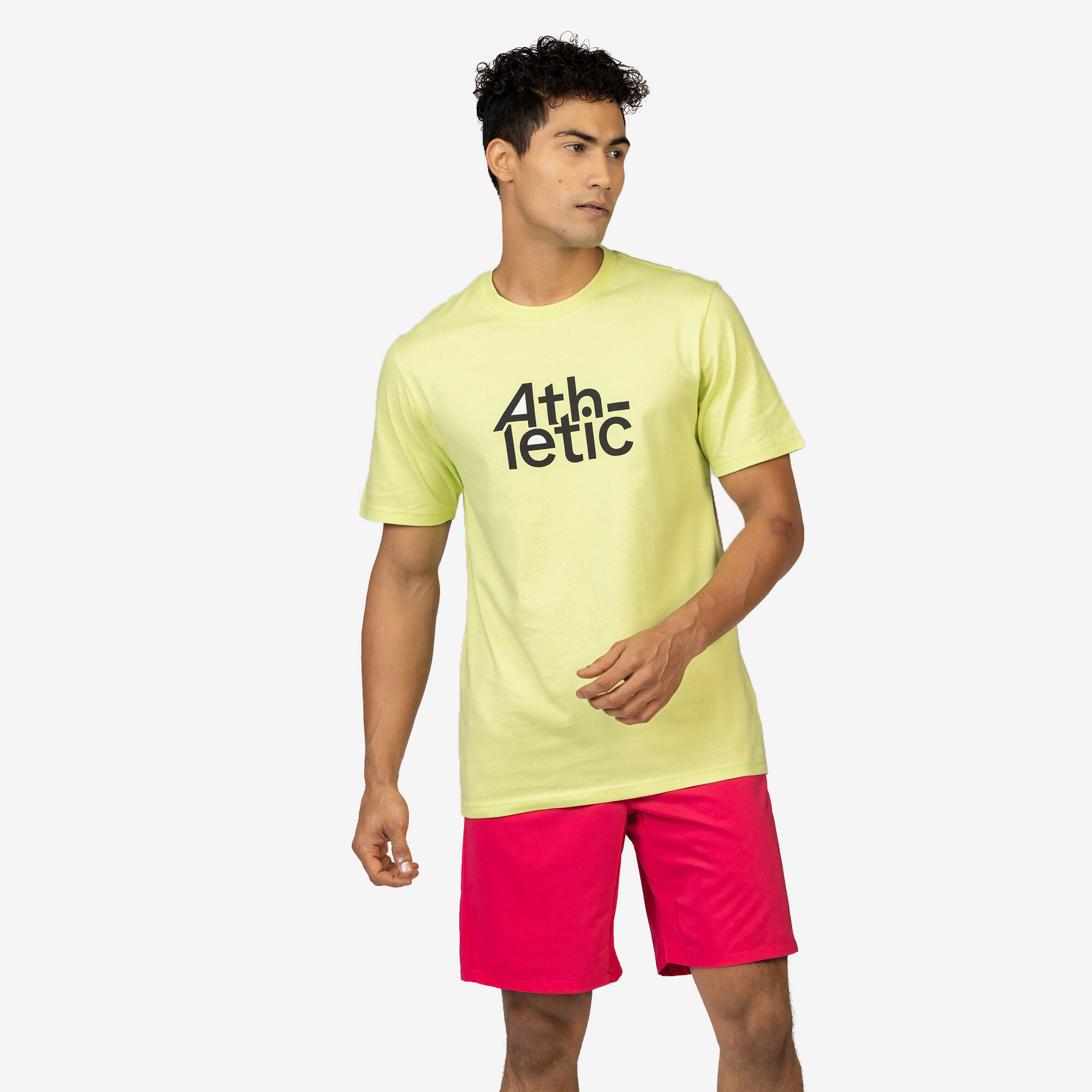 domyos Men's Regular Cotton Fitness T-Shirt - Brown-picture-20