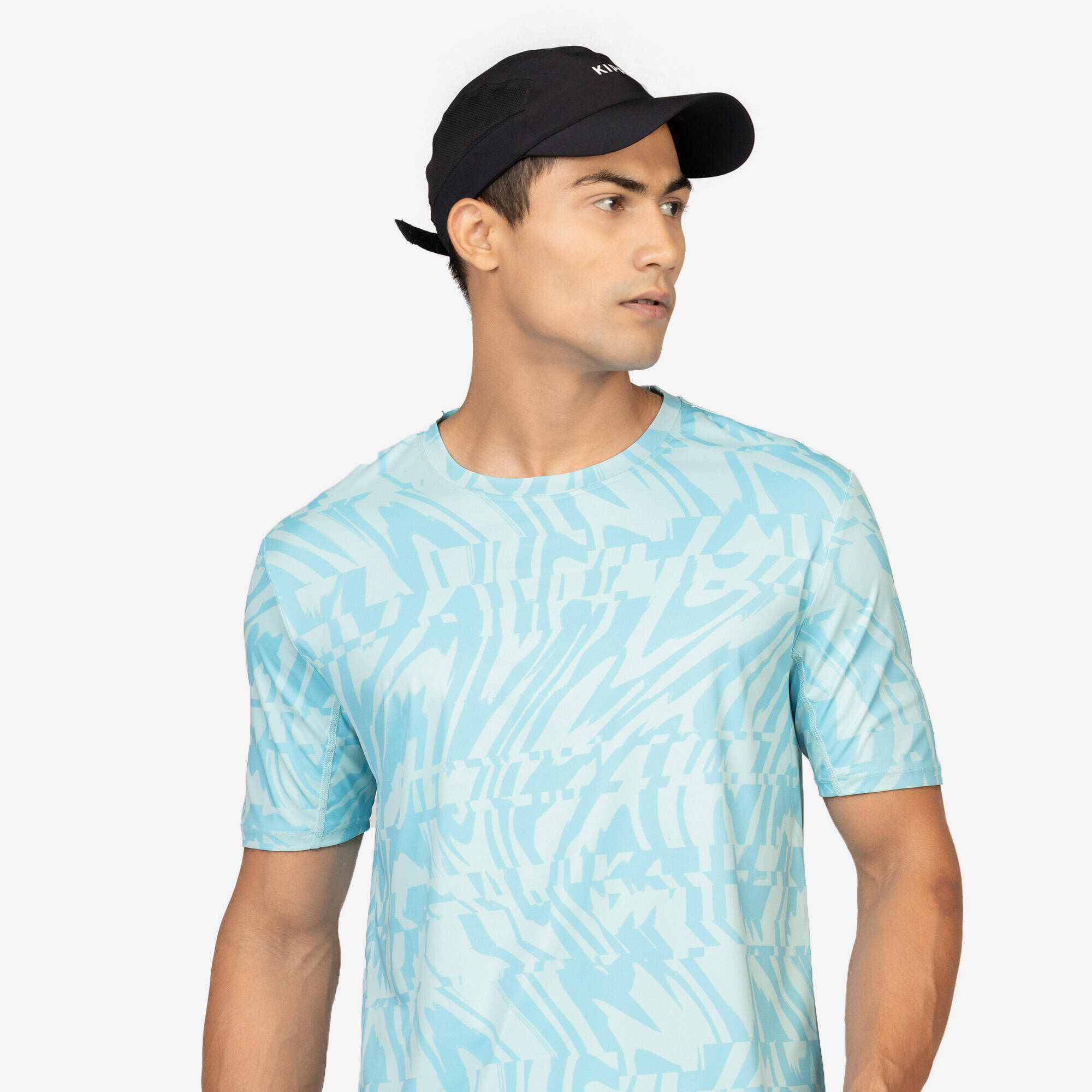 Men's Short-Sleeved Crew Neck Breathable Fitness T-Shirt - Brown -  4