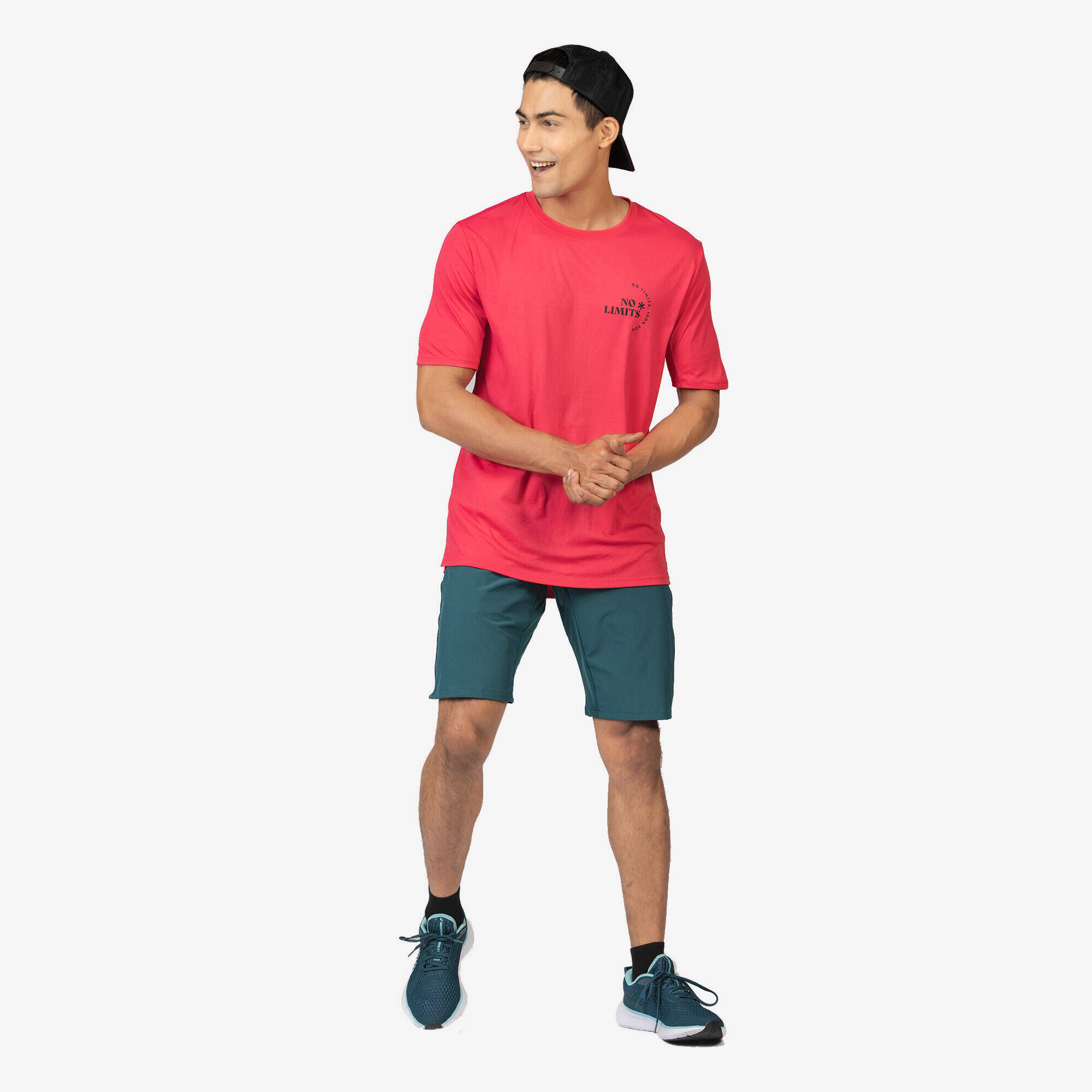 Men's Short-Sleeved Crew Neck Breathable Fitness T-Shirt - Light blue -  2