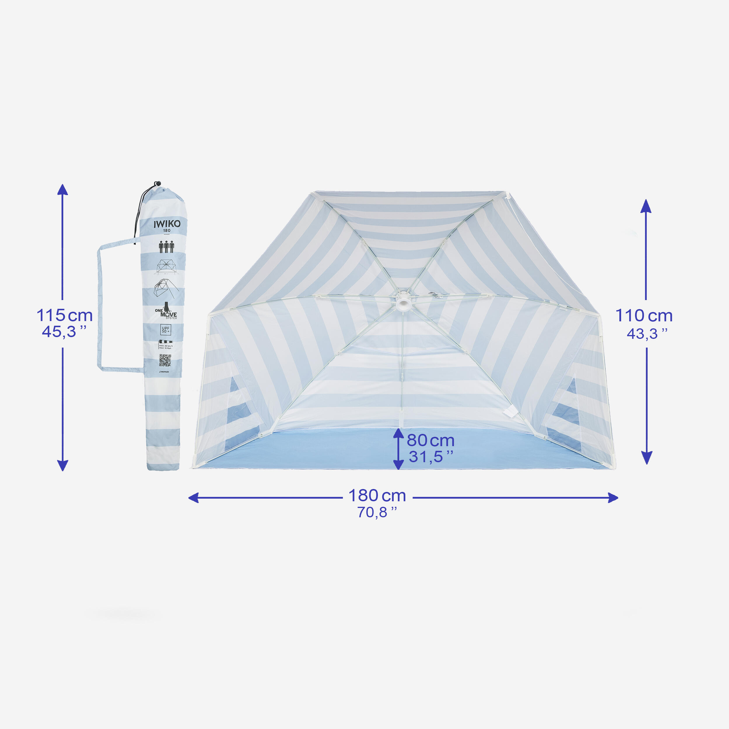 3-Person UPF 50+ Beach Tent, Iwiko 180 - DECATHLON