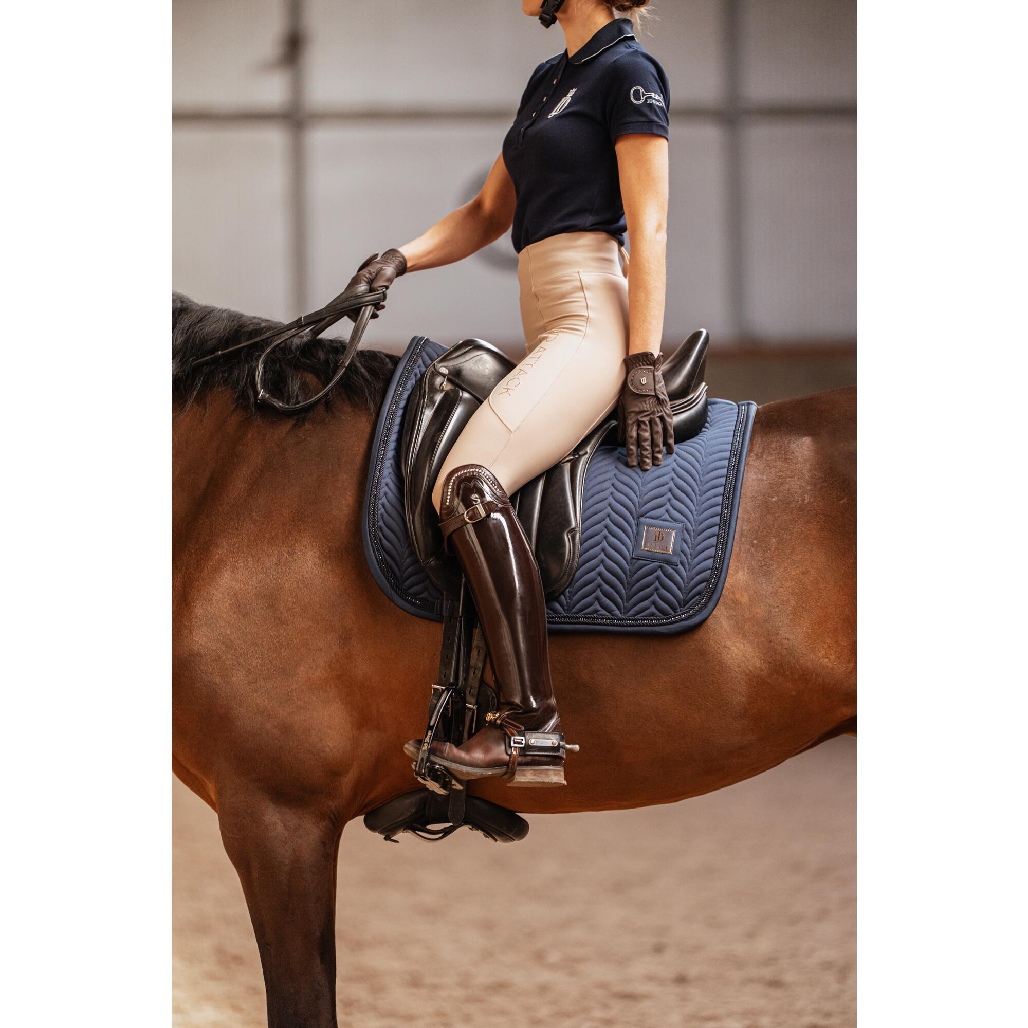 Koszulka polo jeździecka Marta granatowa 5/6