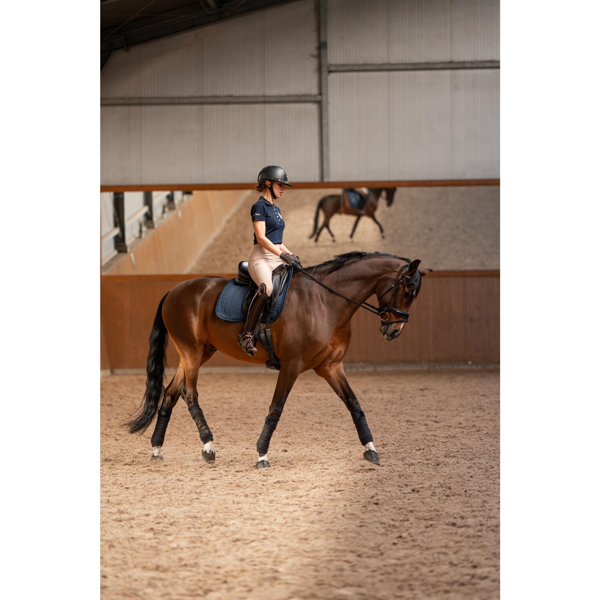 Koszulka polo jeździecka Marta granatowa 6/6