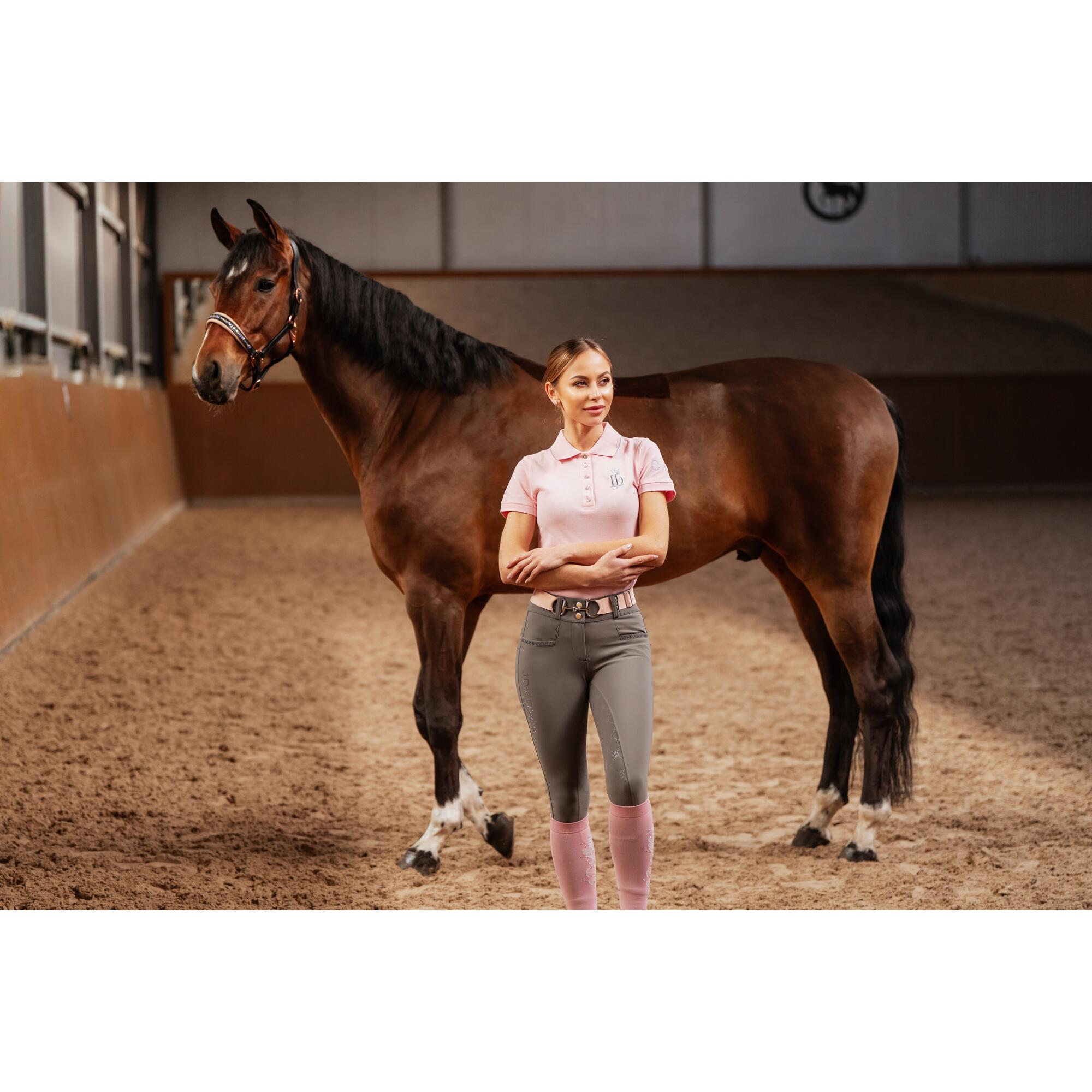 Koszulka polo jeździecka Marta różowa 4/4
