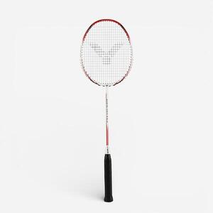 Raqueta de bádminton, Wavetec Magan 8 Slim blanca y roja.