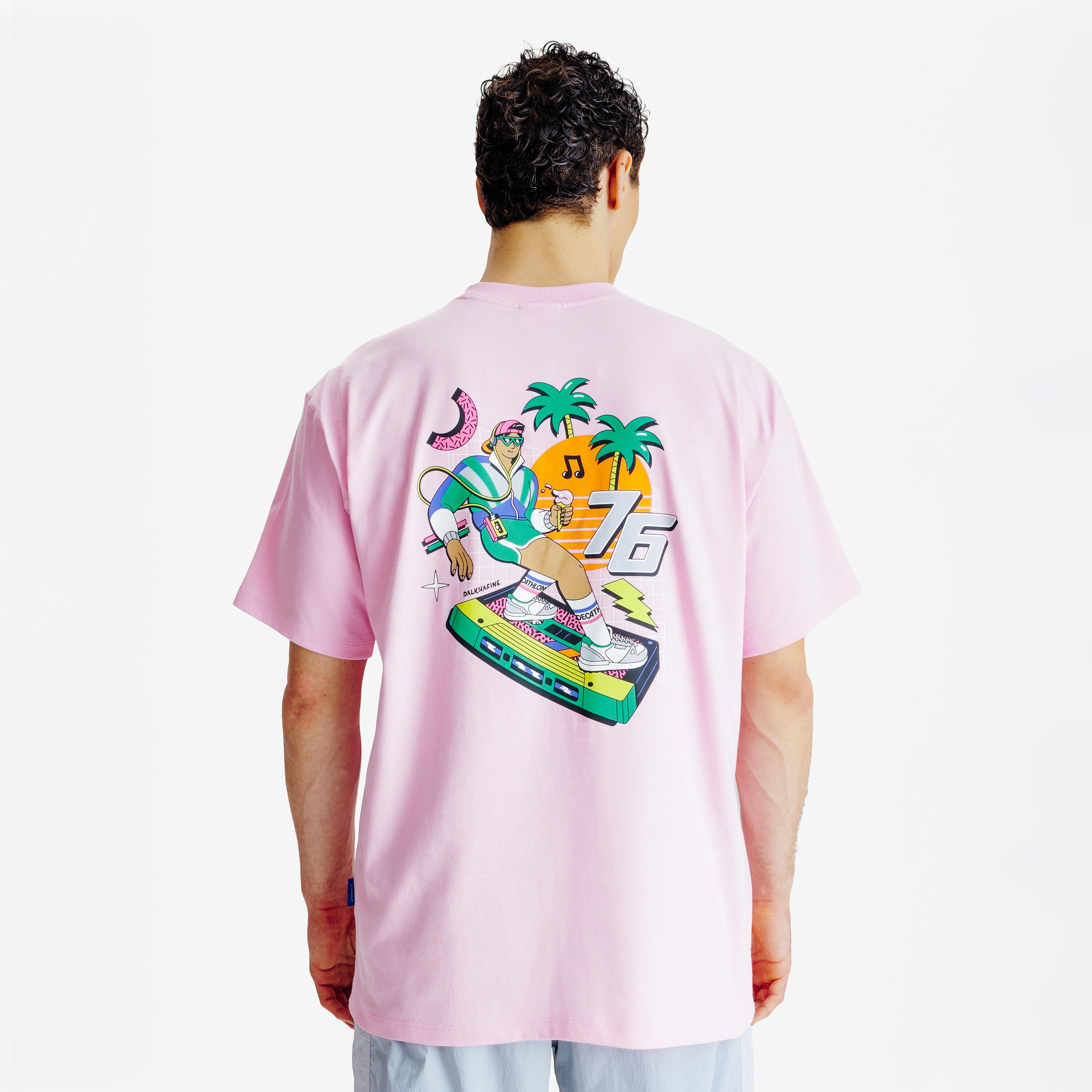 T-shirt Yestalgia print roze 3/6