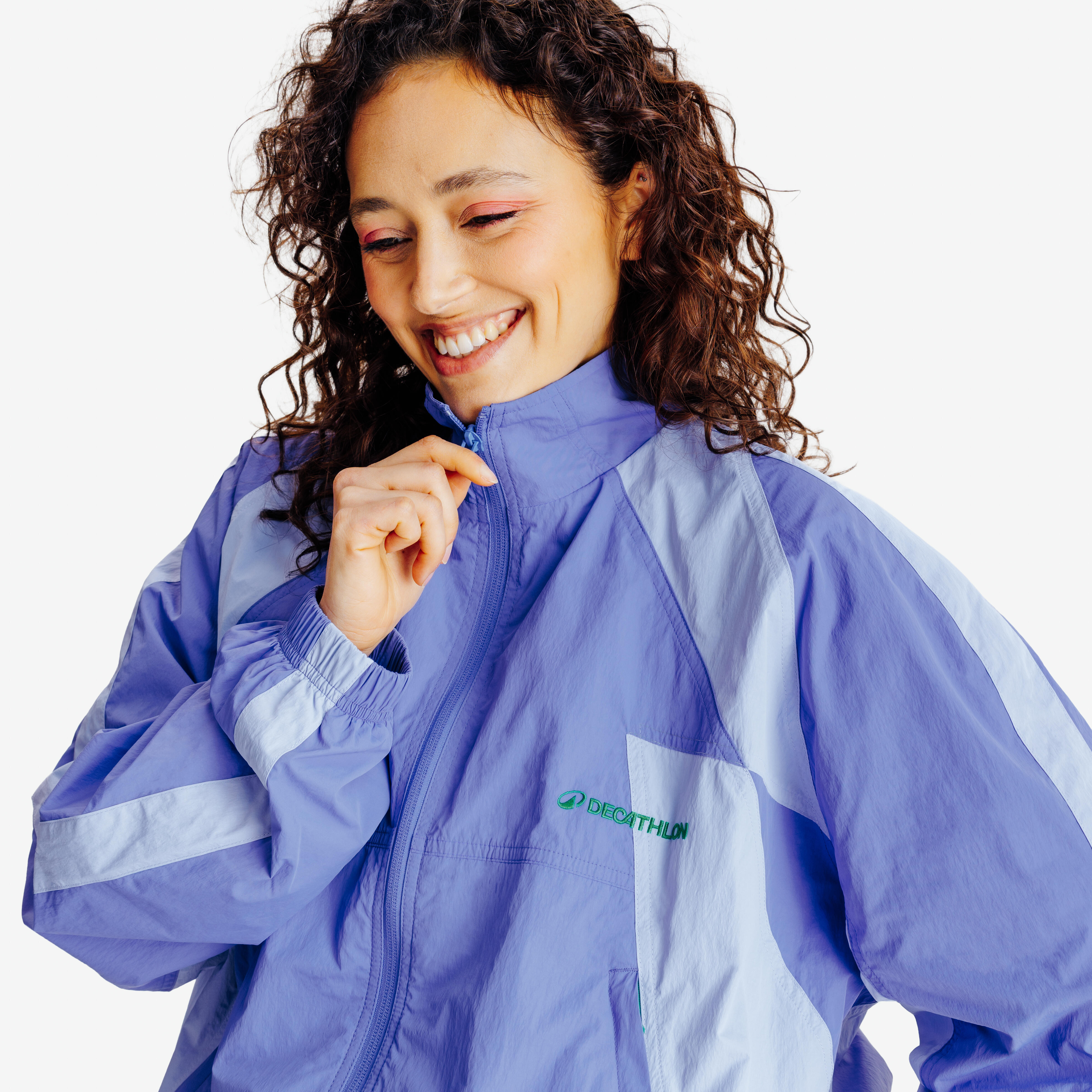 DECATHLON Unisex tepláková bunda Yestalgia fialová L · záber 4