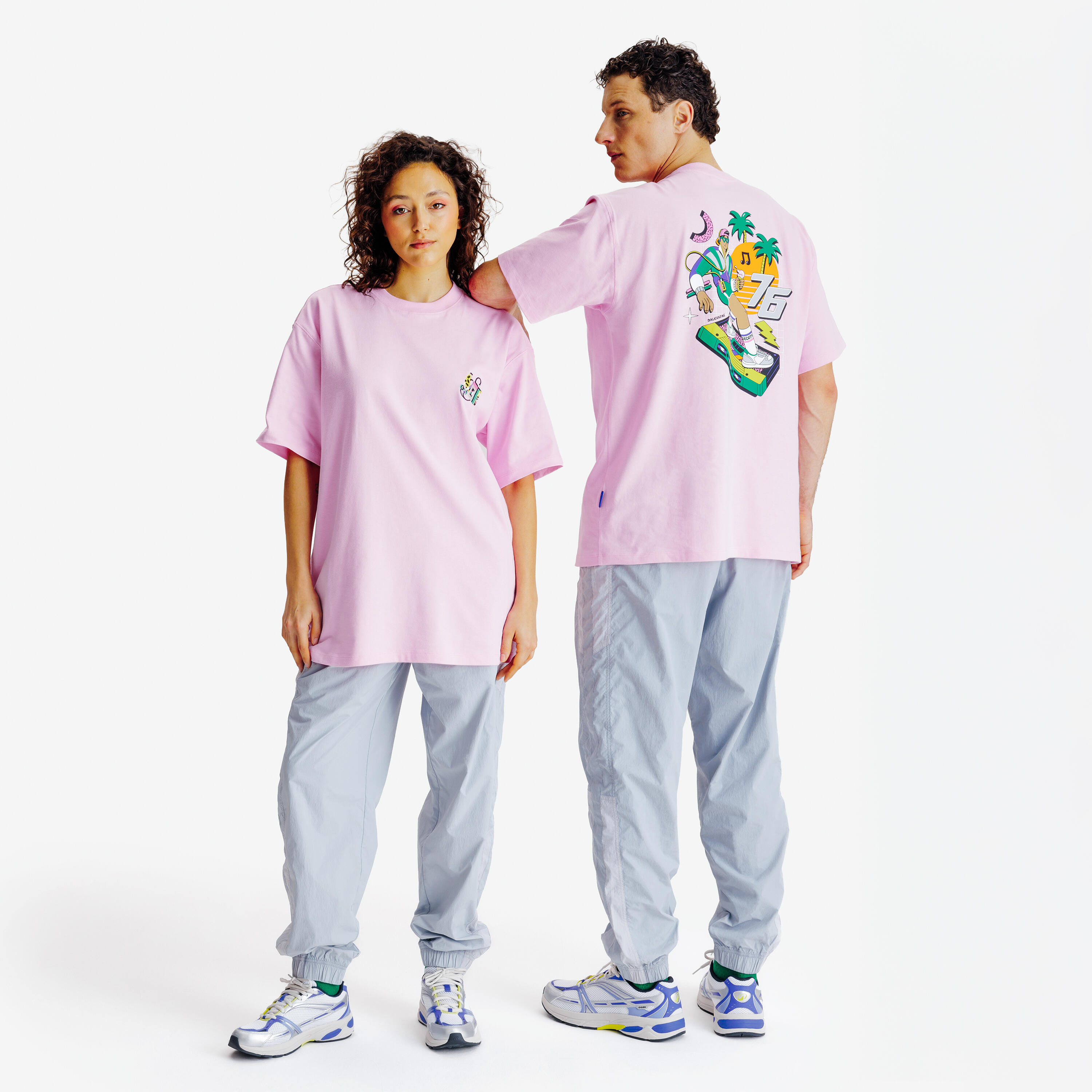 T-shirt Yestalgia print roze 2/6